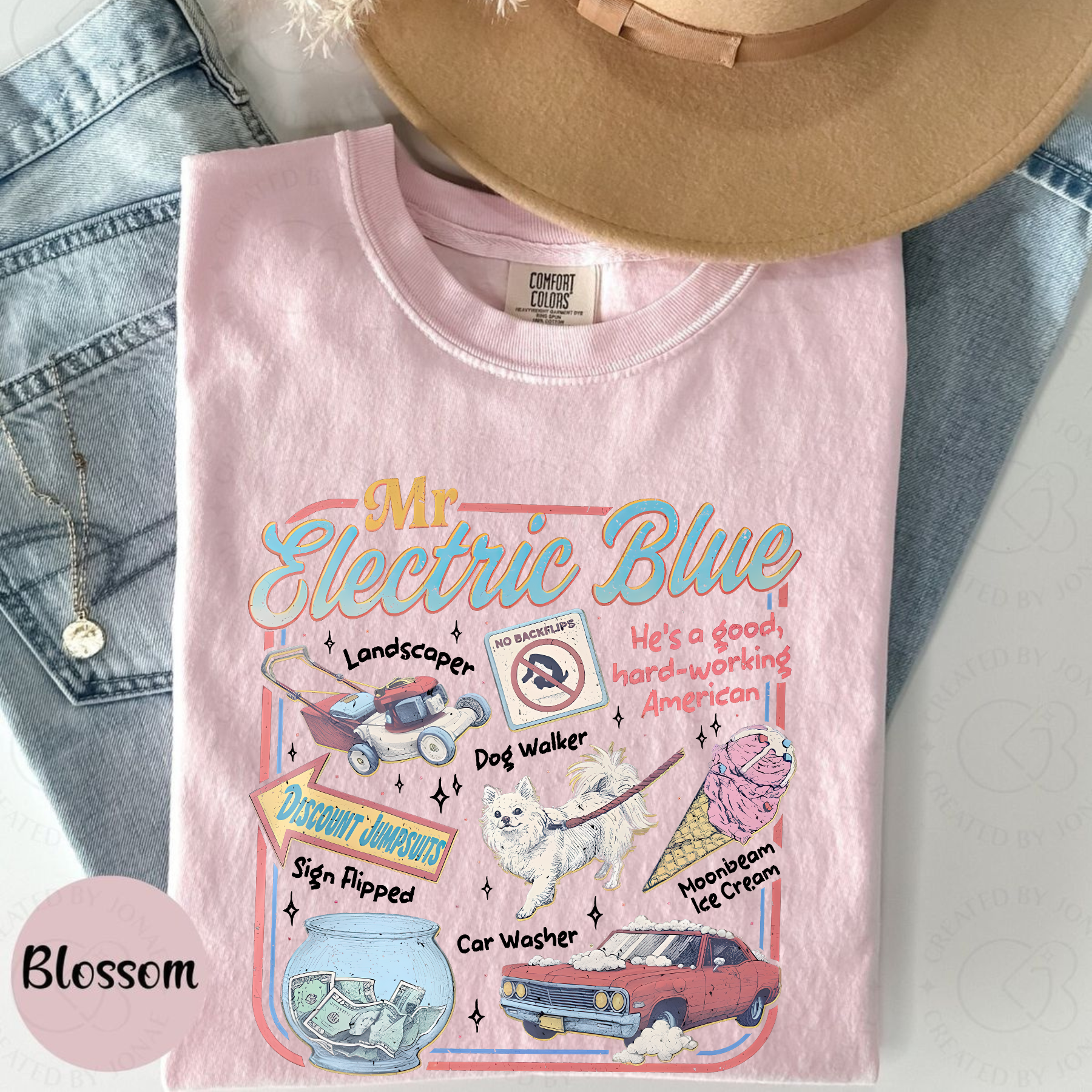 America "Mr. Electric Blue" Concert Tour Tee - Moonbeam Ice Cream