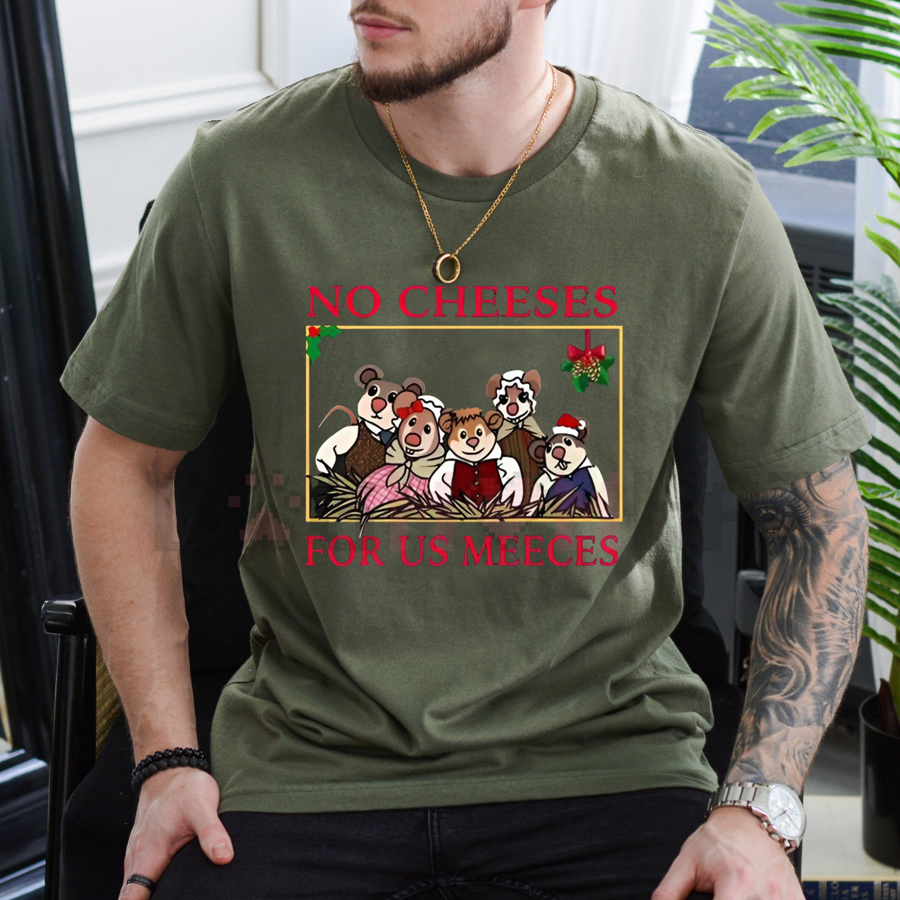 "No Cheeses For Us Meeces" Christmas Shirt – Carol & Party Inspired Design, Funny Holiday Mouse Tee