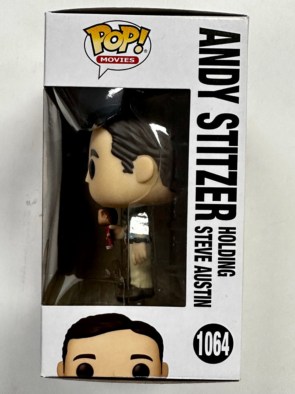 Funko Pop! Movies Andy Stitzer Holding Steve Austin Chase #1064 The 40 Year Old Virgin 2020