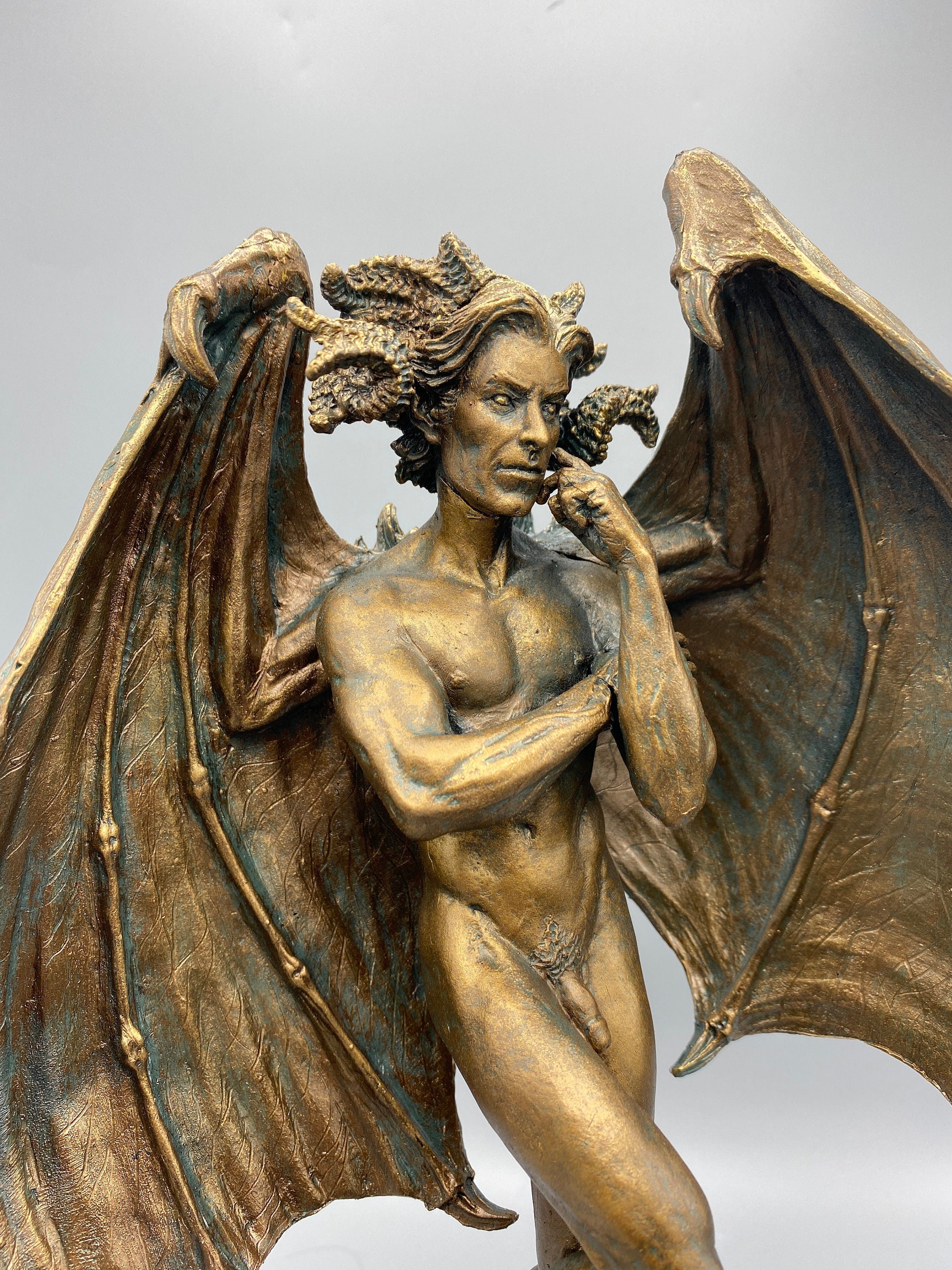 Lucifer Morning Star Statue | Mythological Deities Figurine | Fallen Angel Character Statue | Satan Altar Statue for Gothic Home Decor