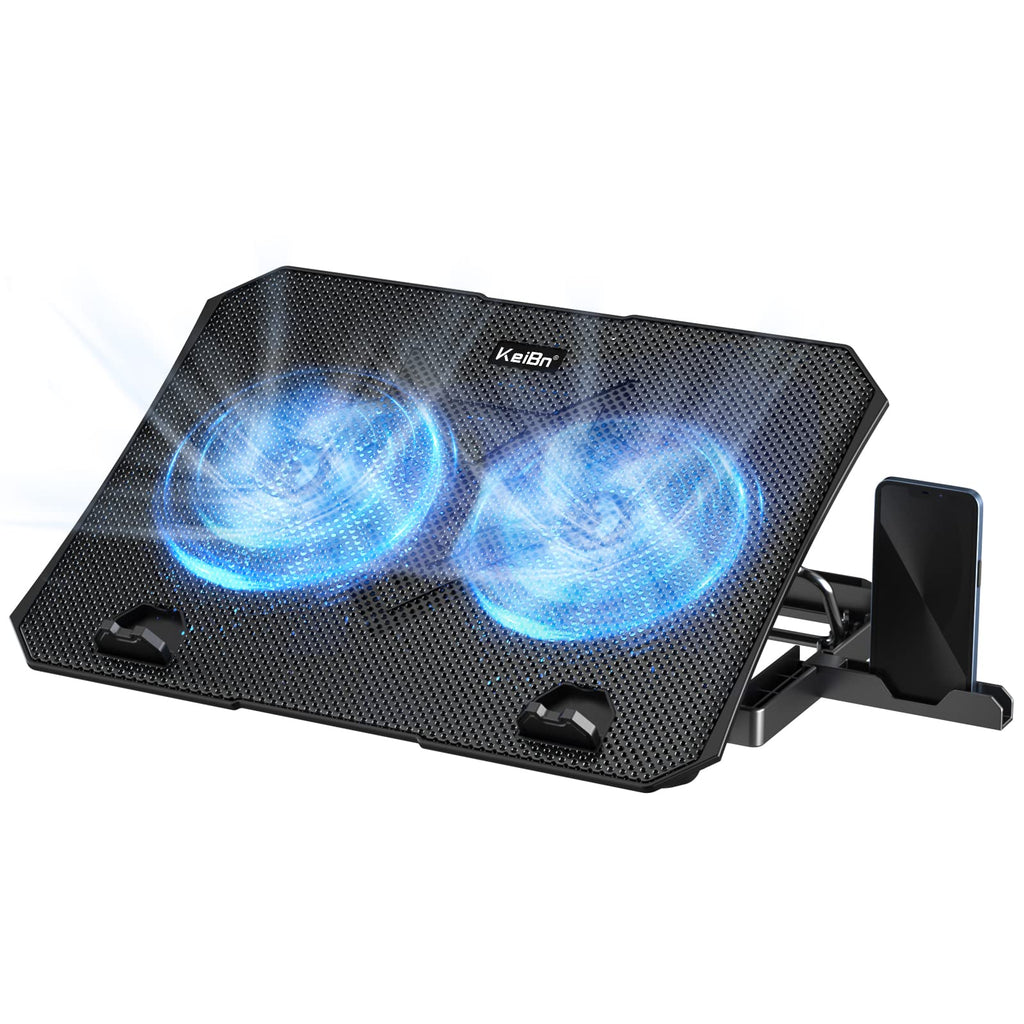 Laptop Cooling Pad – Dual Fan with Adjustable Stand & Phone Holder