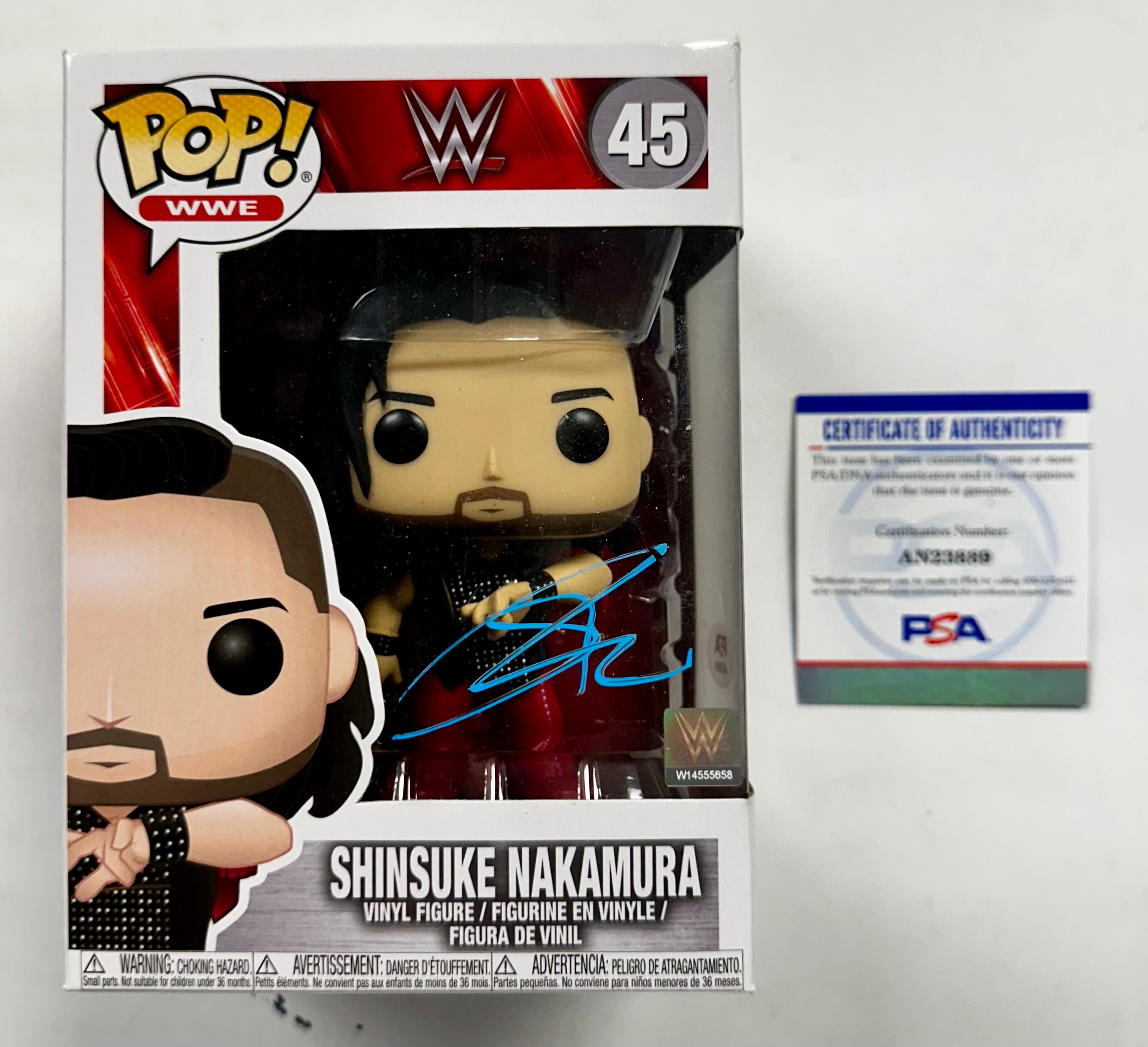 Shinsuke Nakamura Signed WWE Japanese Wrestling Funko Pop! #45 Vaulted PSA/DNA COA
