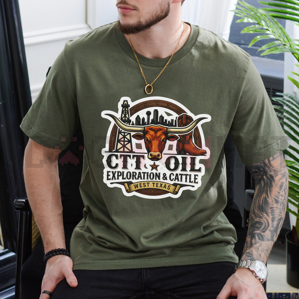CTT Oil Exploration & Cattle T-Shirt – West Texas Oilfield Graphic Tee