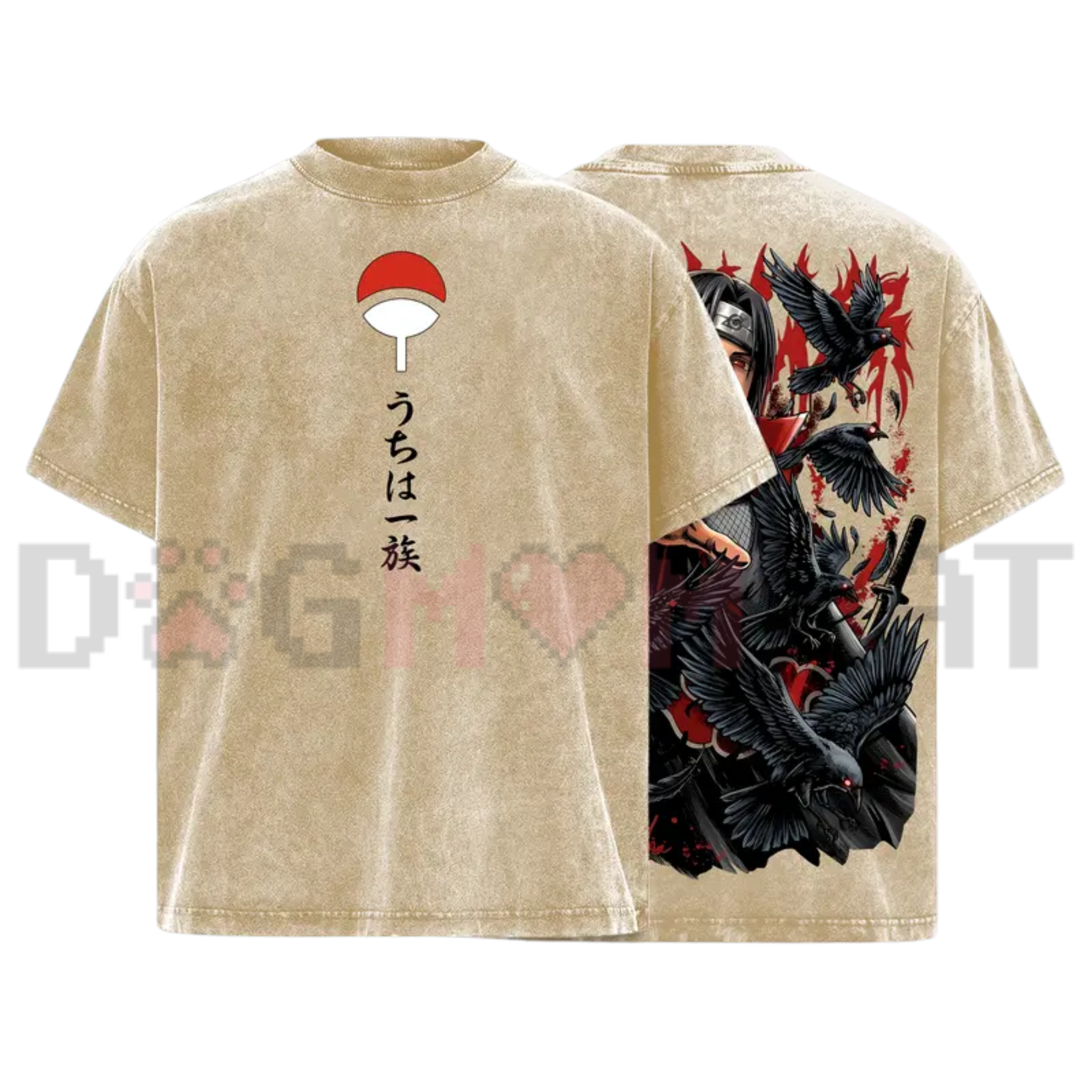 Uchiha Clan Red Eye Crow Graphic Tee