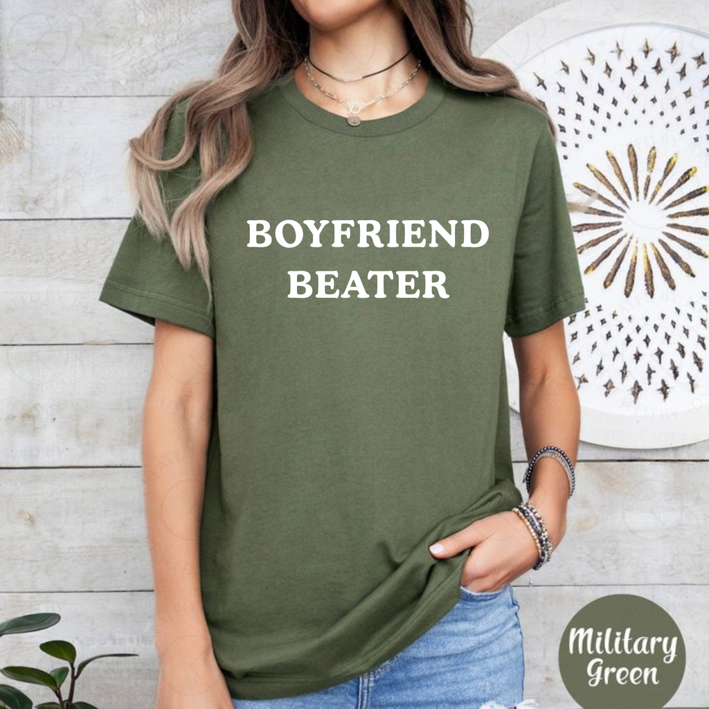 "Boyfriend Beater" Graphic Ribbed Tee