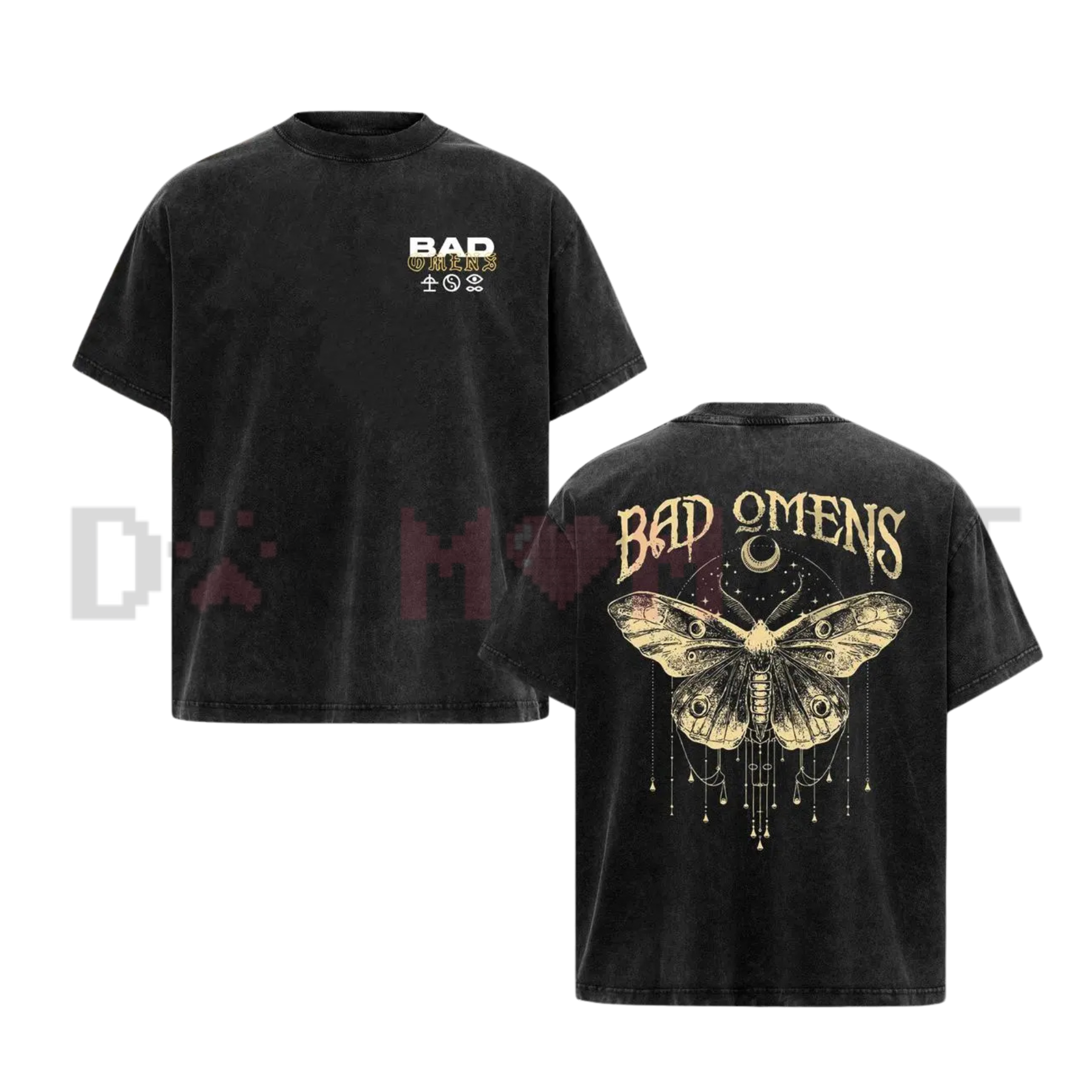 Vintage Bad Omens Moth Shirt – 90s Bootleg Double-Sided Metalcore Tee