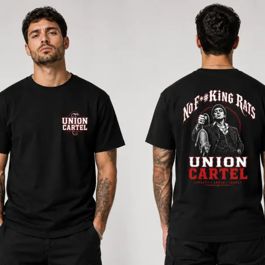The "No Rats" Vintage Mobster Tee – Retro Union Cartel Graphic T-Shirt