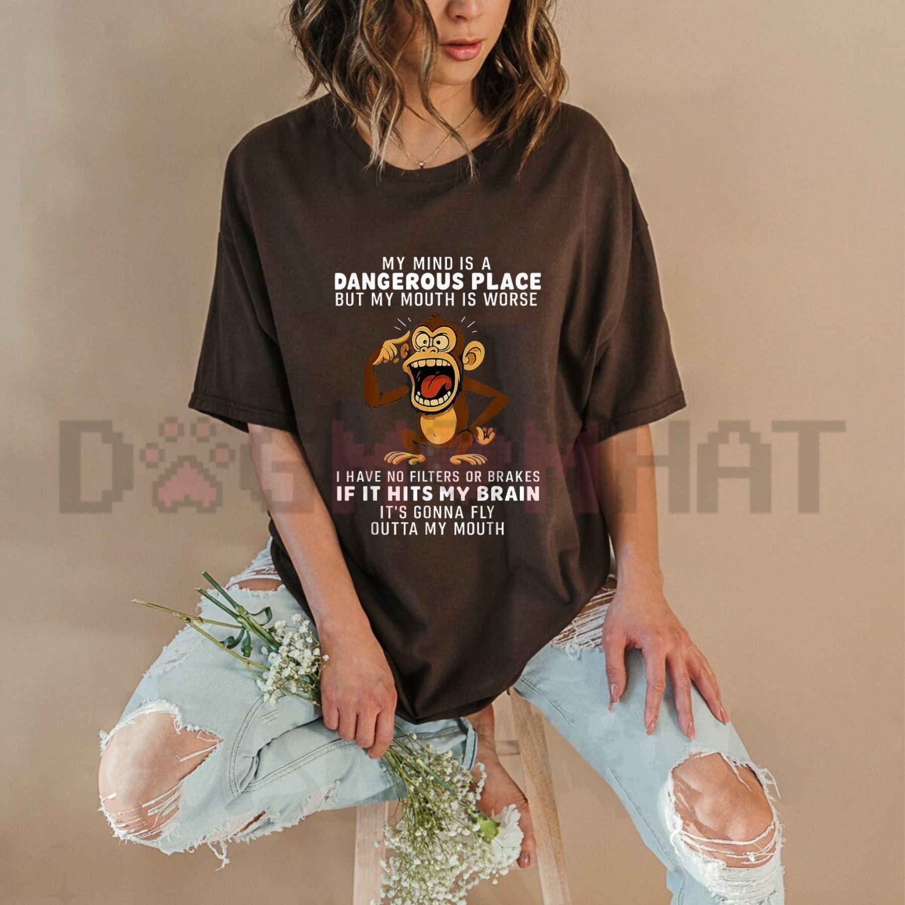 "My Mind Is a Dangerous Place" Slogan T-Shirt