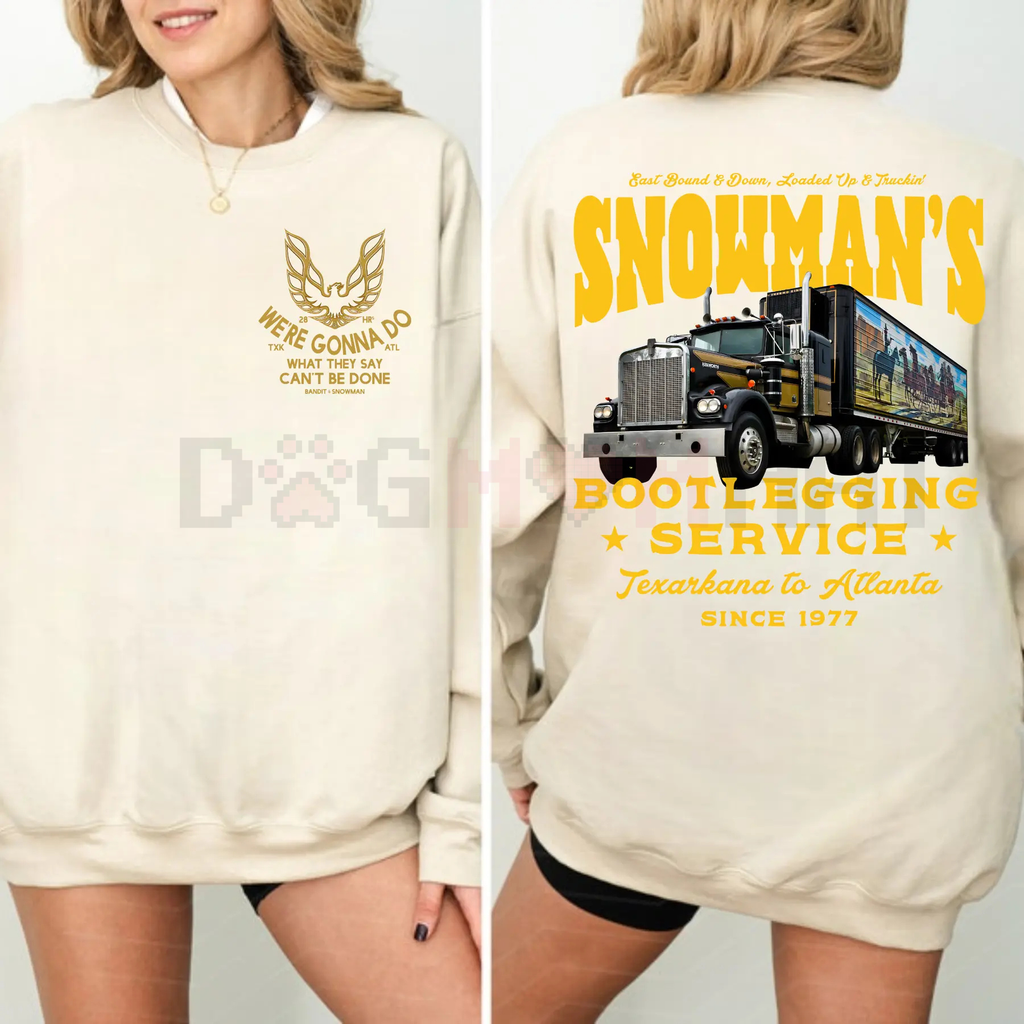 2-Sided Snowman Bootlegging Christmas Sweatshirt
