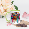 Coffee (Dripping Colors) - Colored Mug