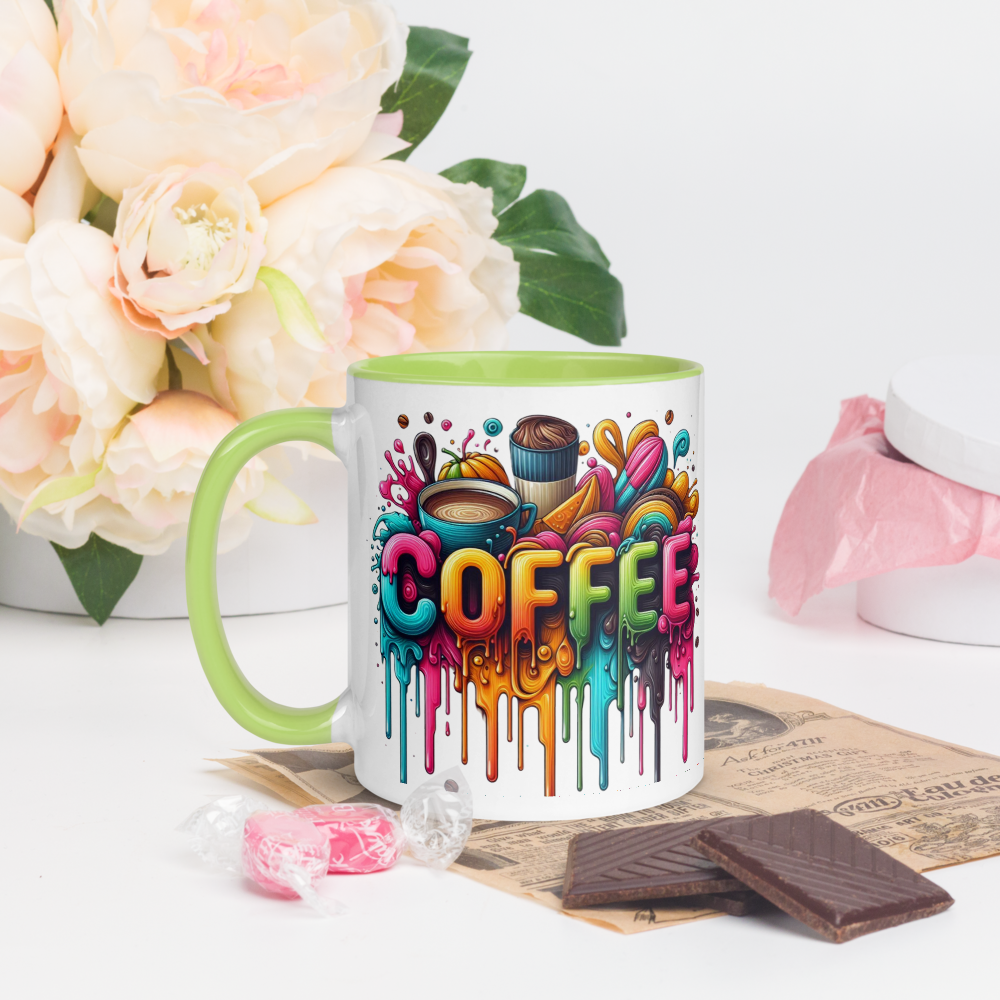 Coffee (Dripping Colors) - Colored Mug