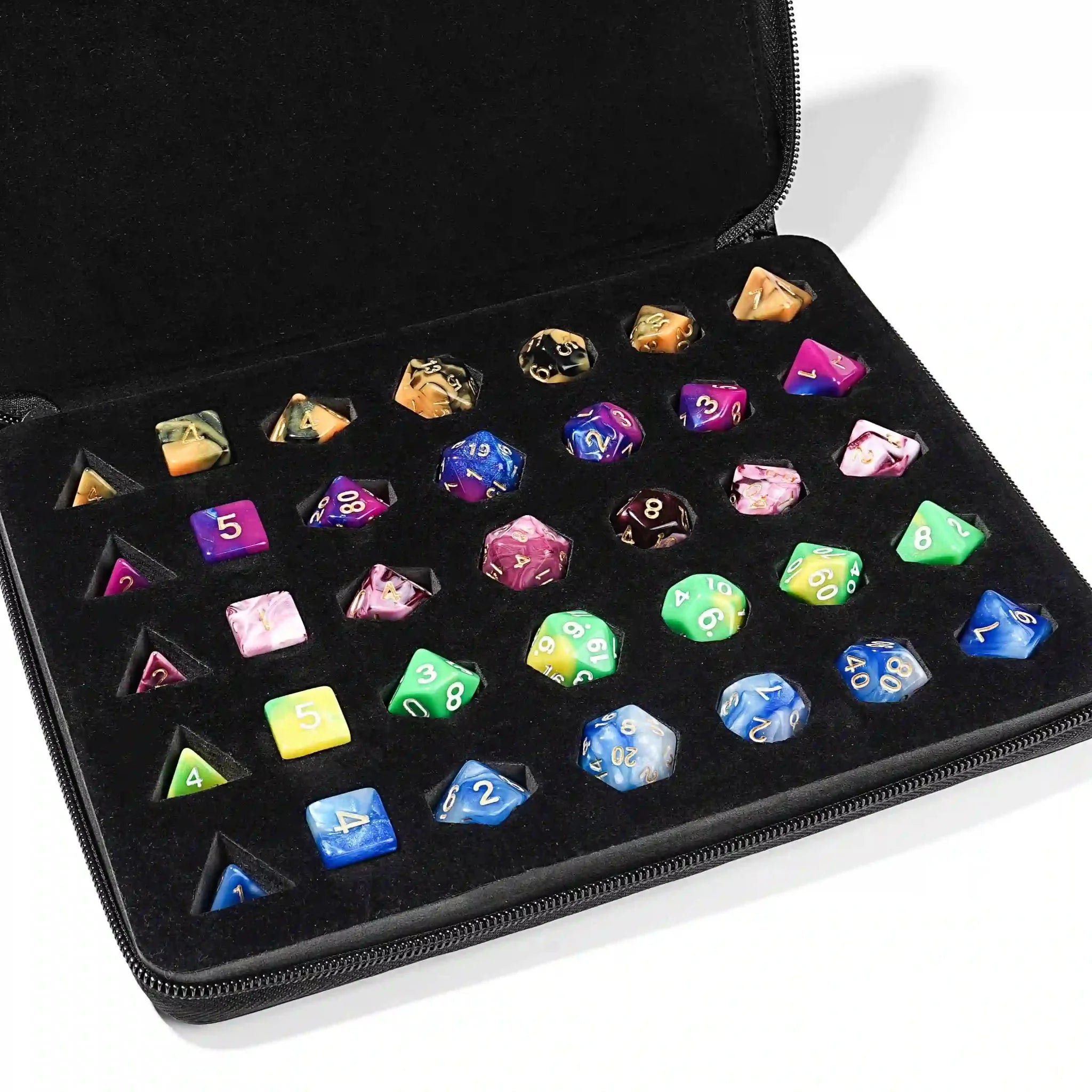 5-Piece Acrylic DND Dice Set with Storage Case (Dice Bag Included)
