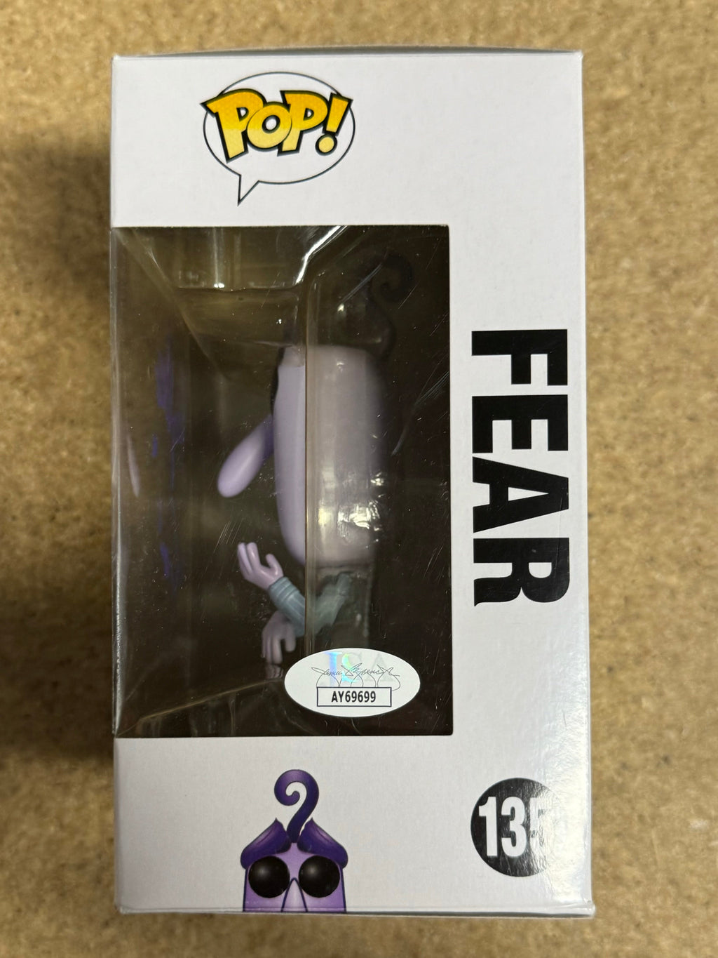 Tony Hale Signed Emotion Fear Vaulted Funko Pop! #135 Inside Out With JSA COA
