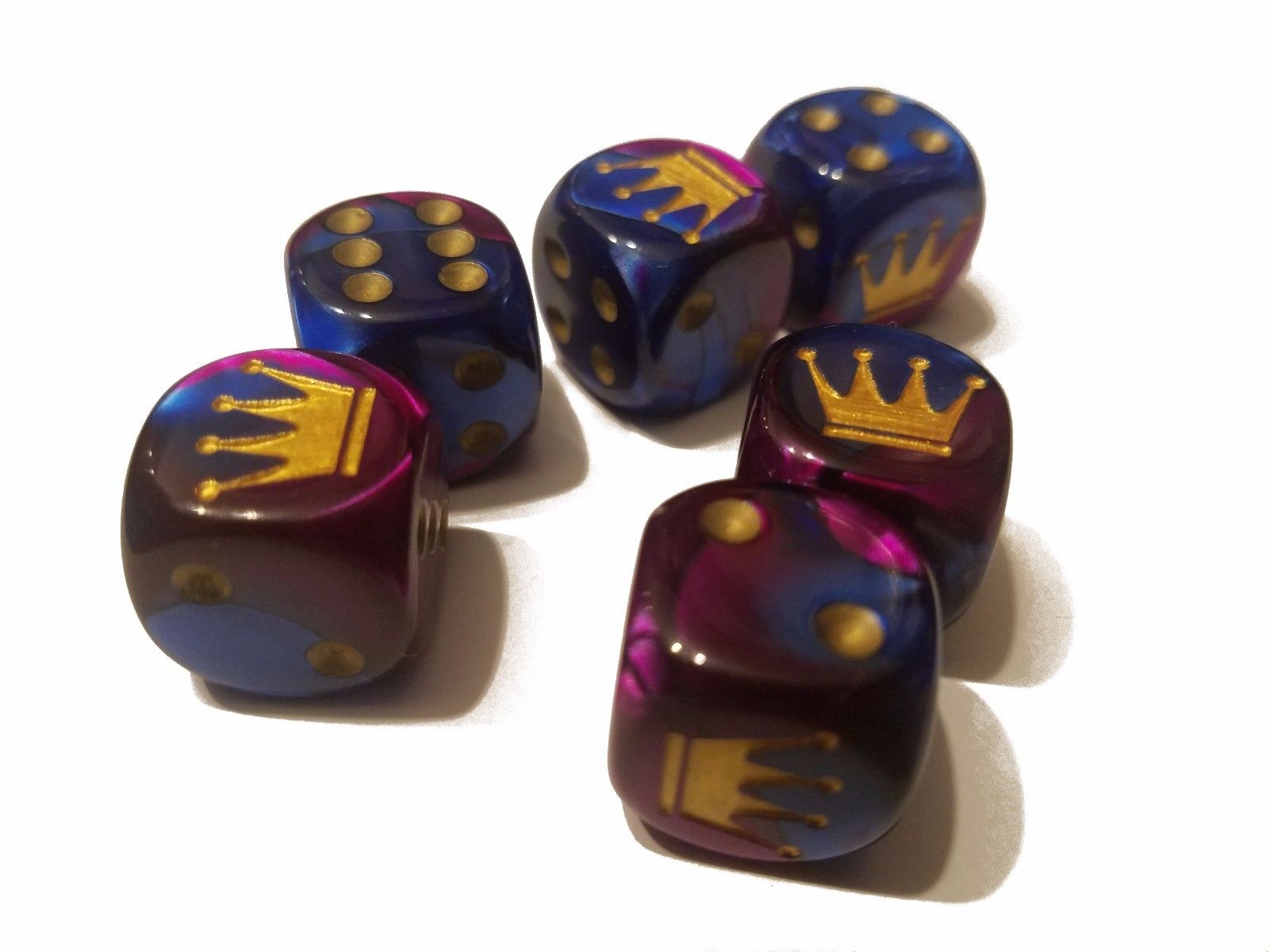 Custom Crown Gemini Blue-Purple Chessex Magic Rare Royal Regal by BrycesDice