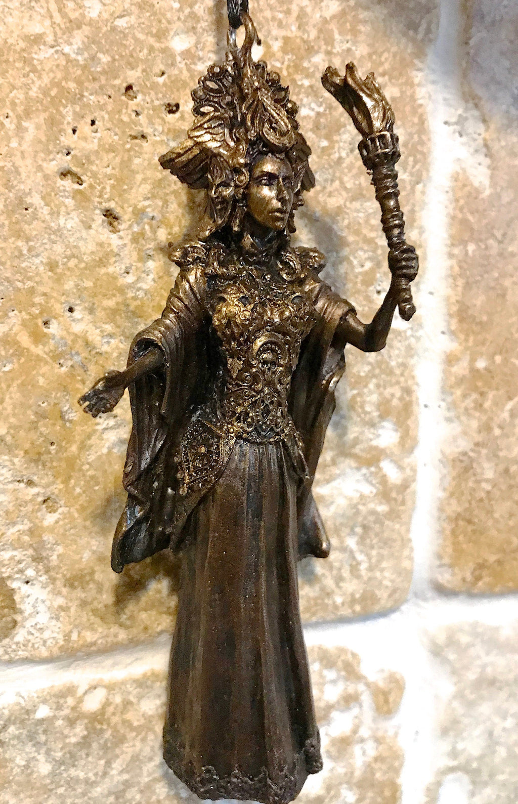 Hecate, Goddess of Witchcraft and Magic Ornament | Pagan Mythical Goddess Figurine | Folklore Altar Ornament for Gothic Home Decor