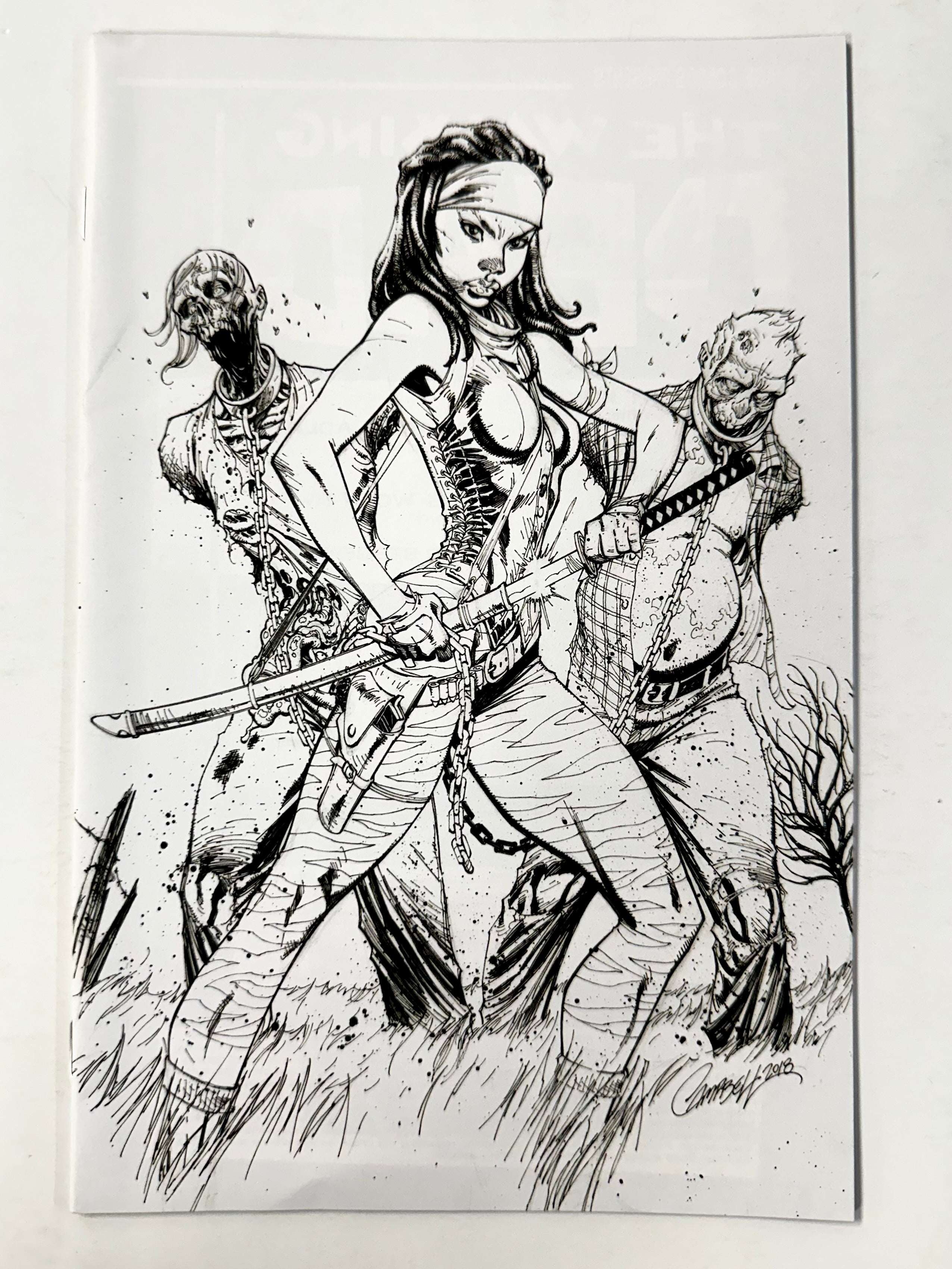 The Walking Dead #19 B&W Virgin Michonne 15th Anniversary Image Comics Campbell D
