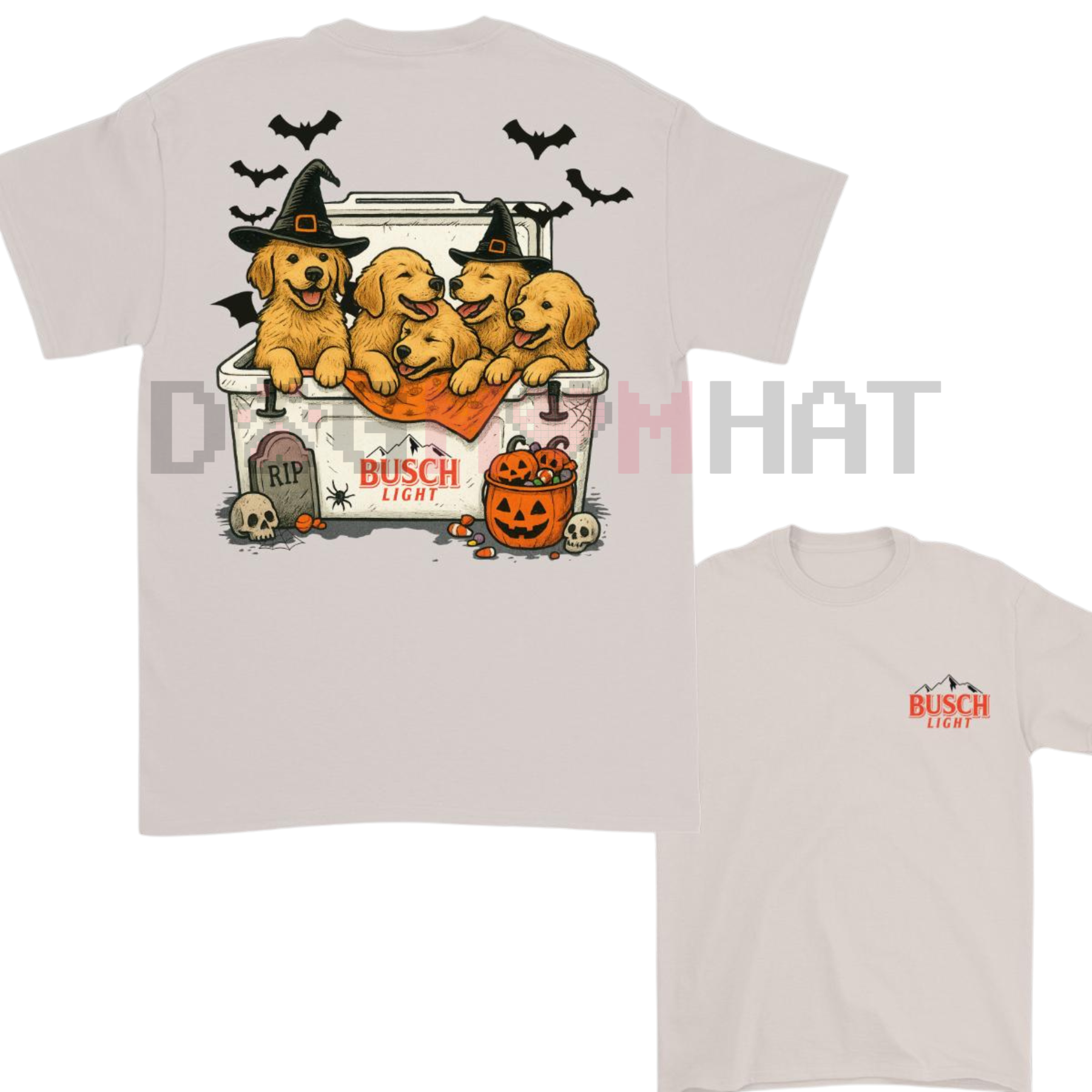 Dogs & Beer Halloween T-Shirt – Golden Retriever Funny Dog Tee, Cute & Trendy Shirt for Men & Women