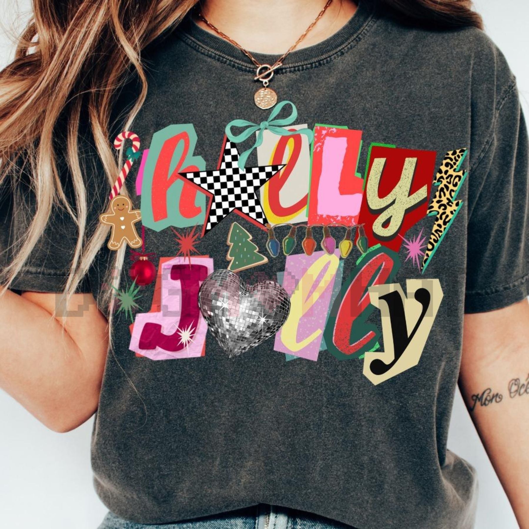 Retro Positivity Collage T-Shirt – Comfort Colors® Christian Faith Y2K Aesthetic