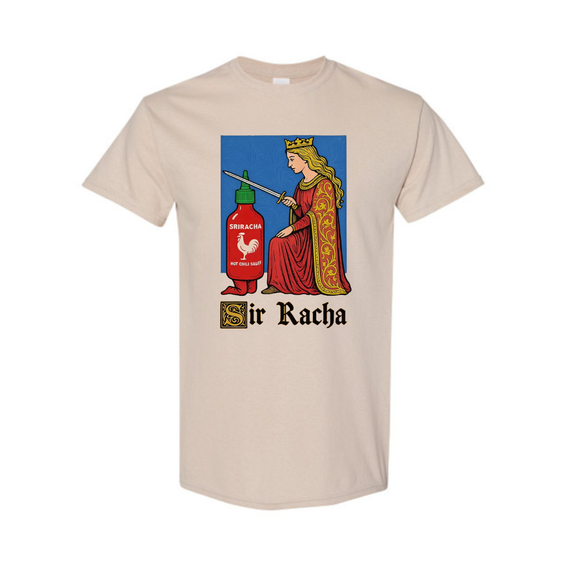 "Sir Racha" T-Shirt – Humorous Hot Sauce Graphic Tee