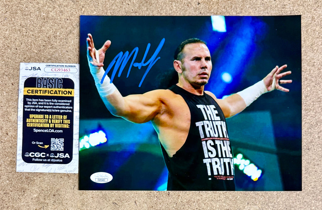 Matt Hardy Of The Hardy Boyz WWE Signed Autographed 8x10 Photo With JSA COA