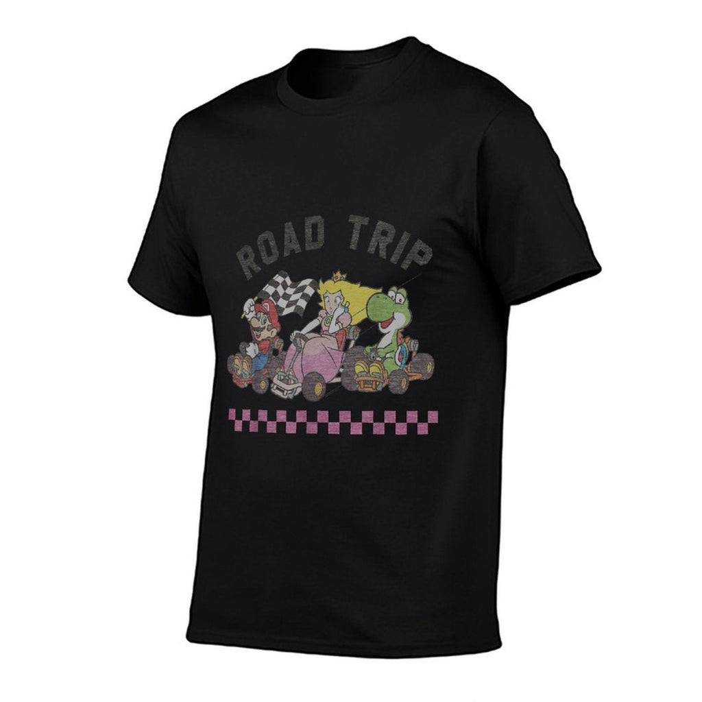 Mario Kart Road Trip Mario Peach Yoshi Trio Vintage  Soft T-Shirt