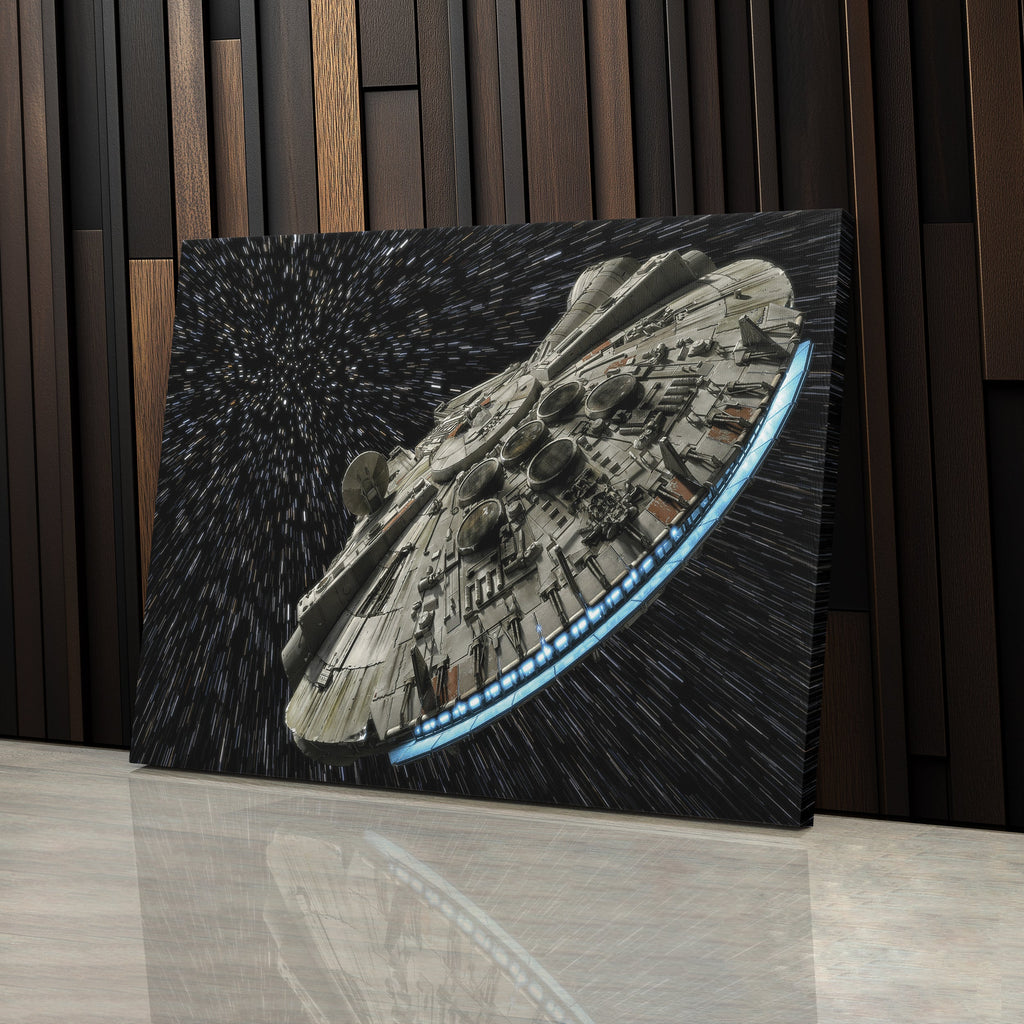 Millennium Falcon Canvas Art - Star Wars Wall Decor Framed Print