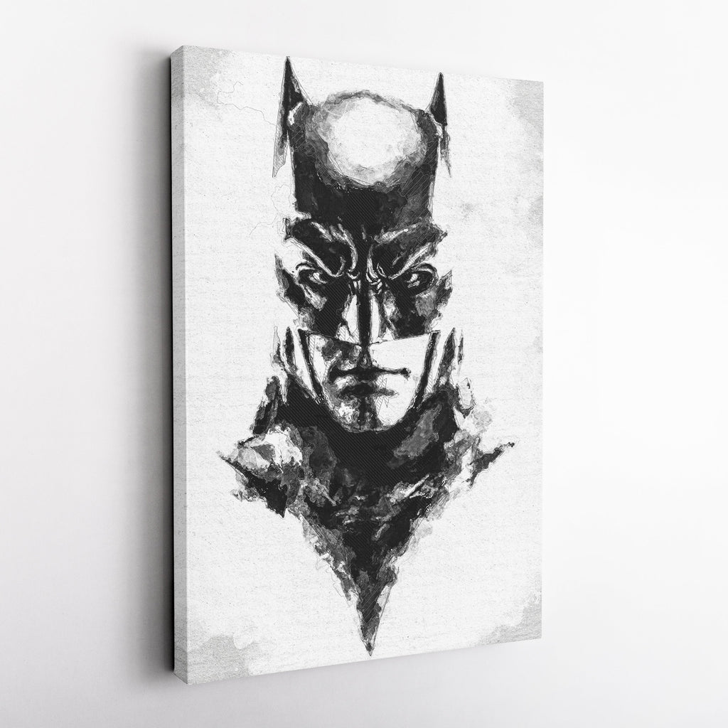 Batman Face Canvas – DC Comics Wall Art Gift for Superhero Fans and Man Cave Decor