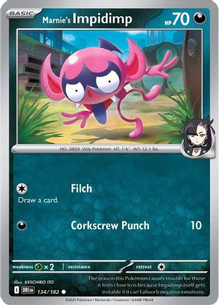 Marnie's Impidimp 134 - SV10 Destined Rivals Reverse Holofoil