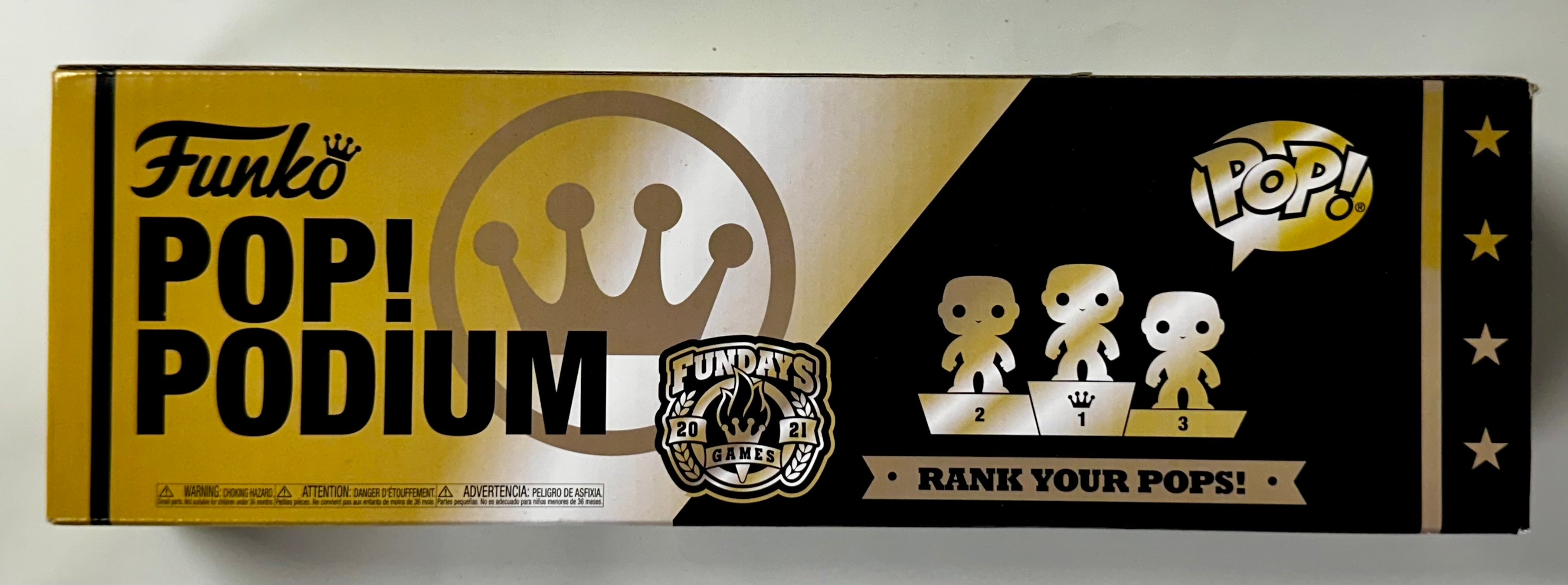 Funko Pop! Podium Fundays 2021 Games Rank Your Pops! Black & Gold Stand