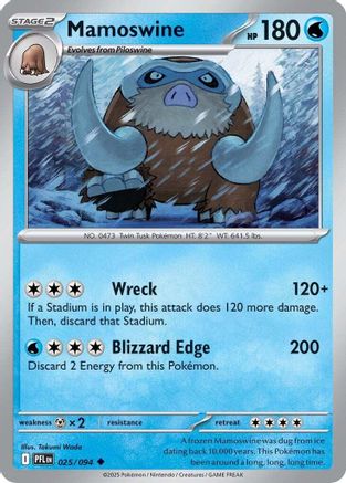 Mamoswine 025 - ME02 Phantasmal Flames Reverse Holofoil