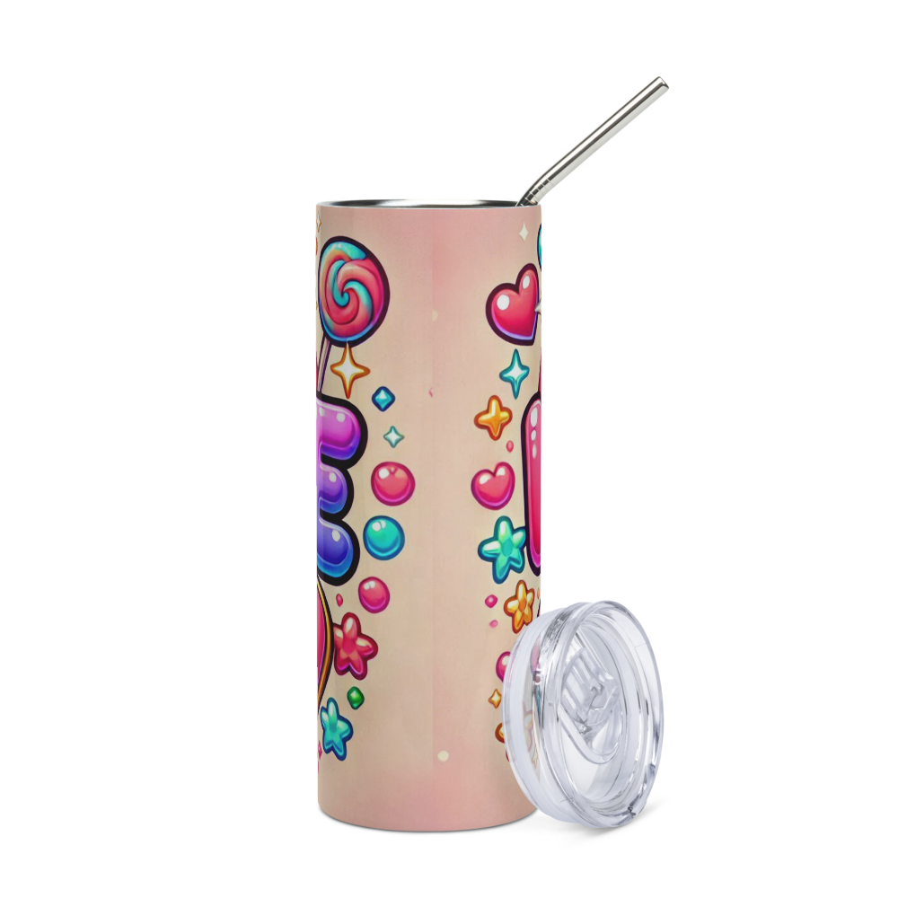 Love in Candy and Rainbows Tumbler