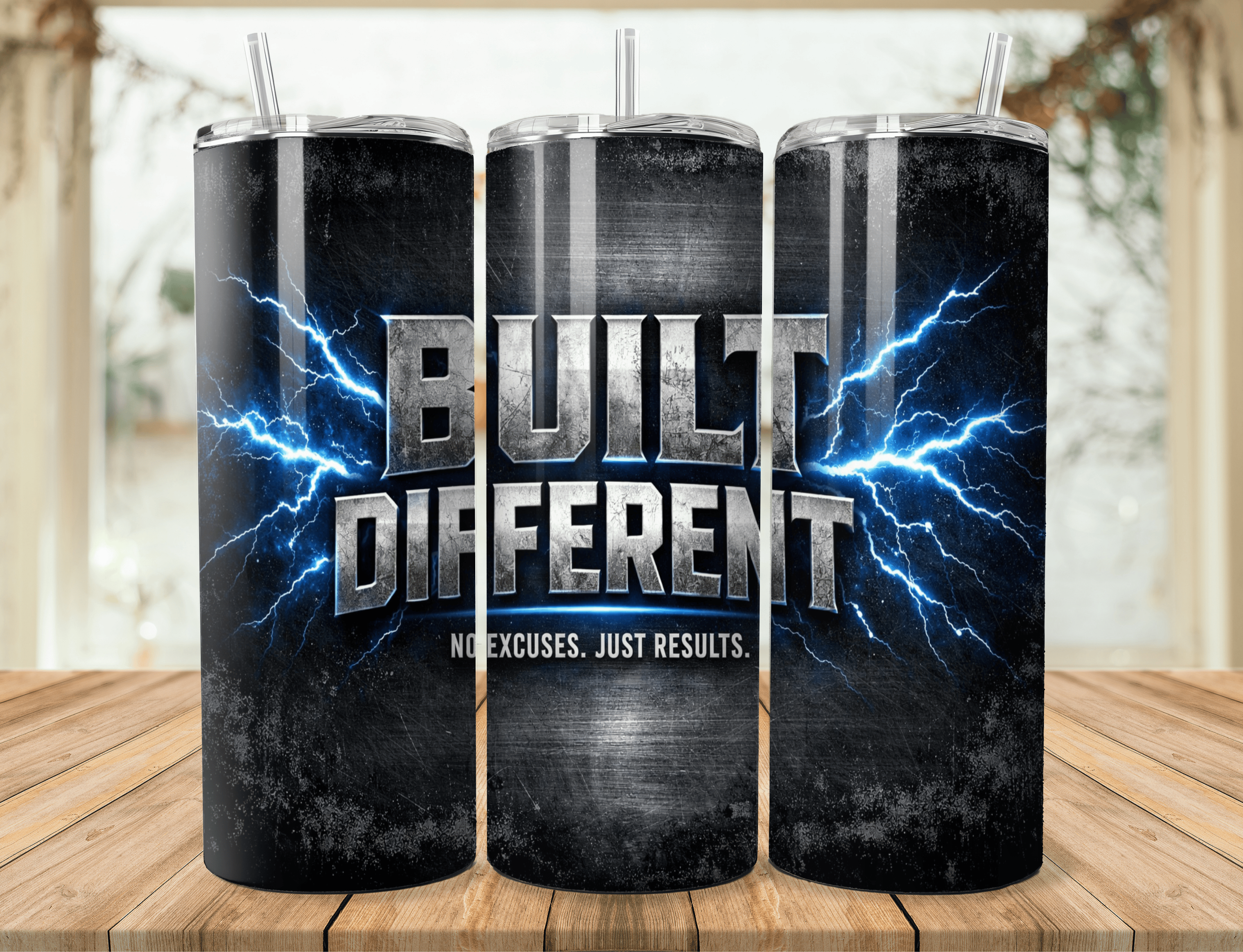 20oz Built Different Tumbler – Motivational Gym Stainless Steel Travel Mug – Fitness Mindset Gift