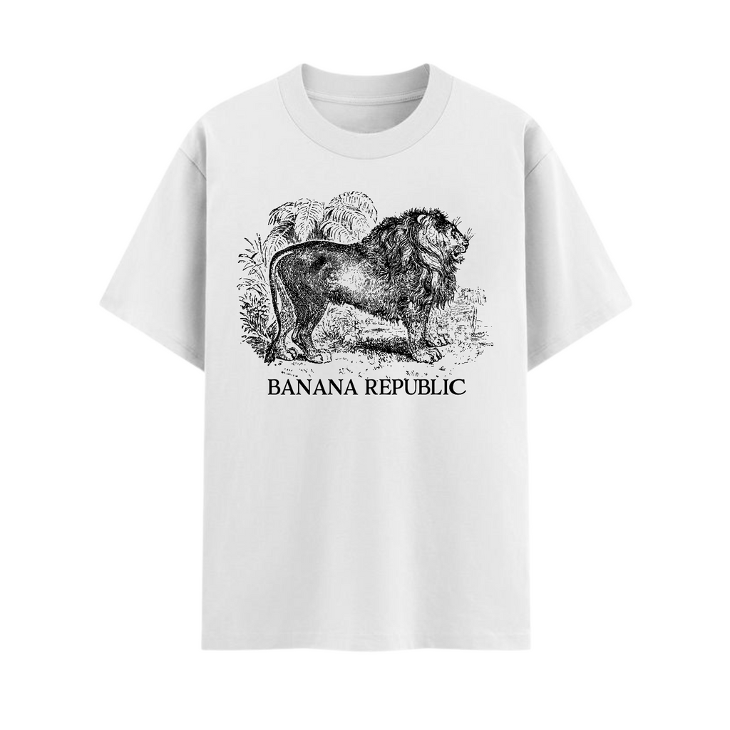 Banana Republic Retro Logo T-Shirt - Classic Casual Apparel (White ver)