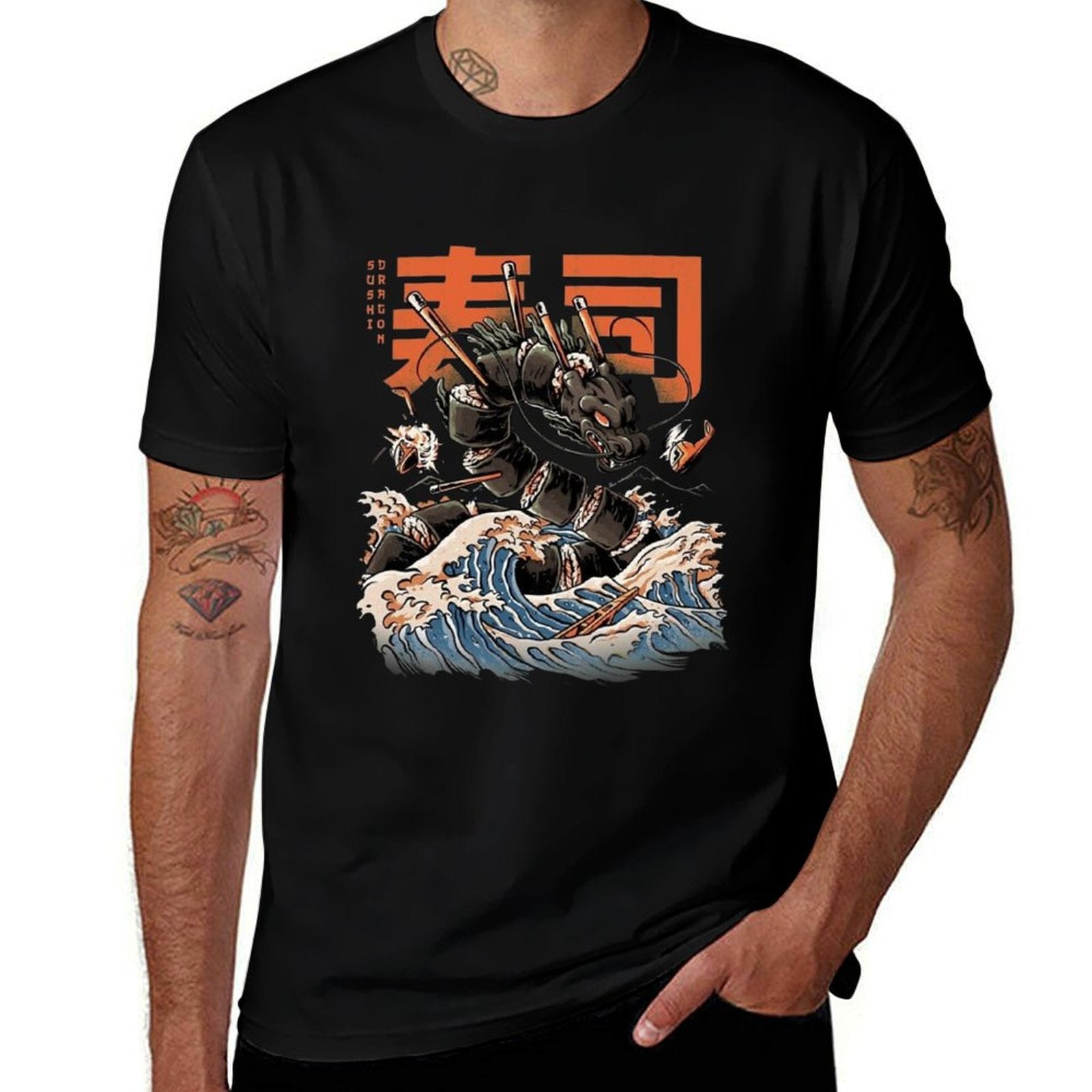 The Black Sushi Dragon  Slim-fit Cut T-Shirt