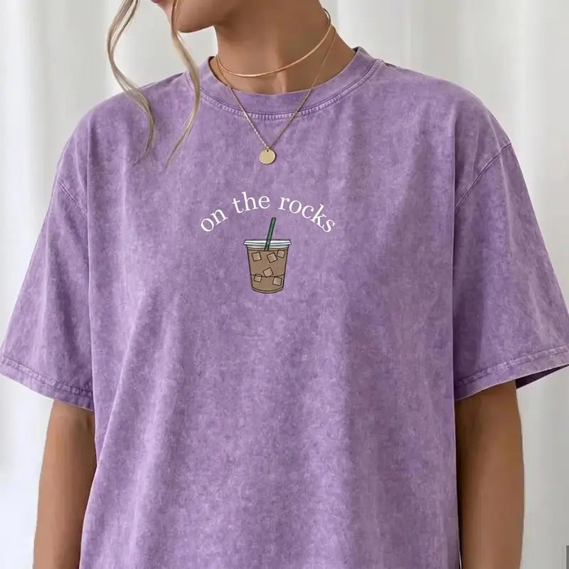 Washed Cotton Coffee Shirt – Iced Coffee Lover Gift