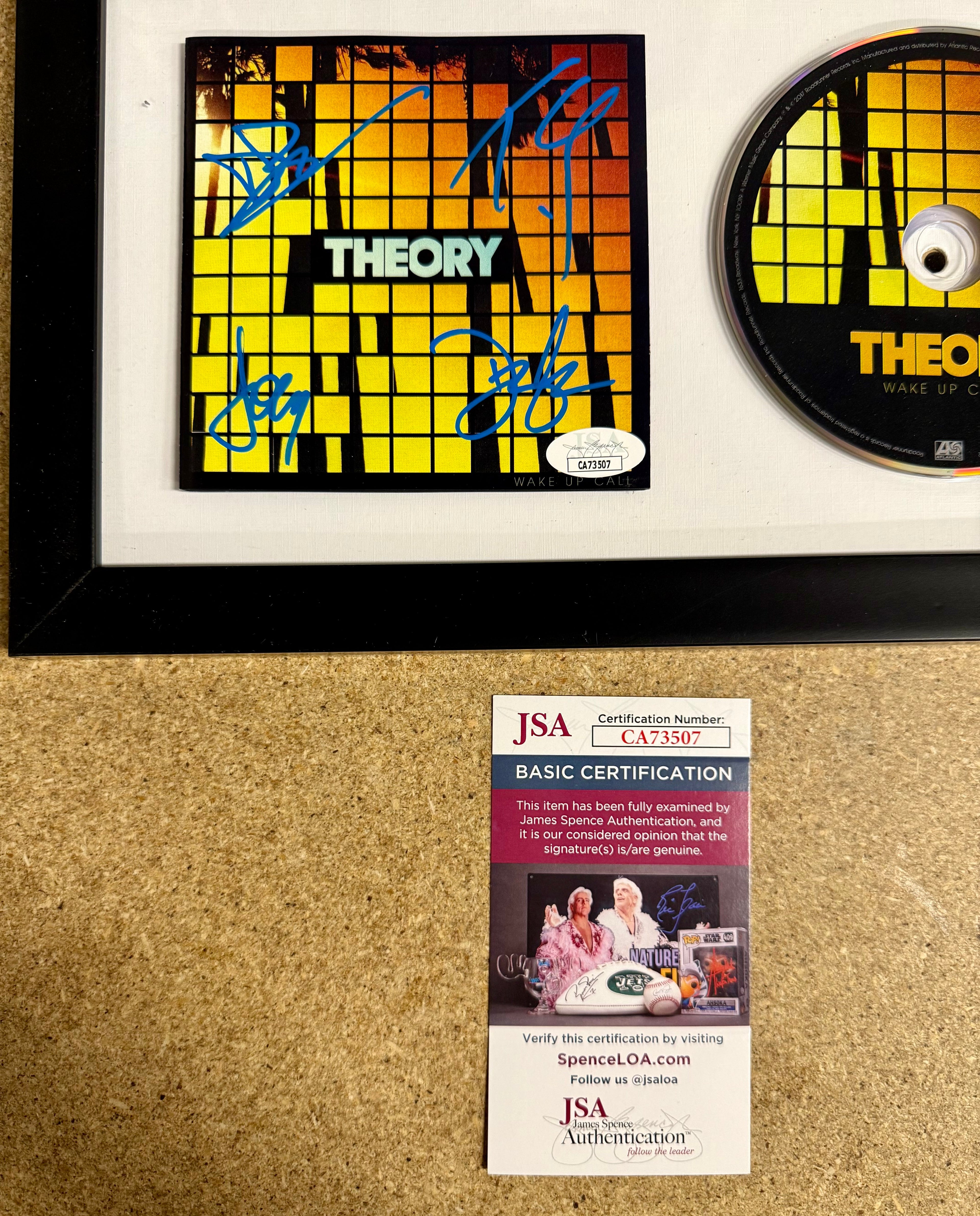 Theory Of A Deadman Complete Band Signed “Wake Up Call” (2017) Framed CD With JSA COA