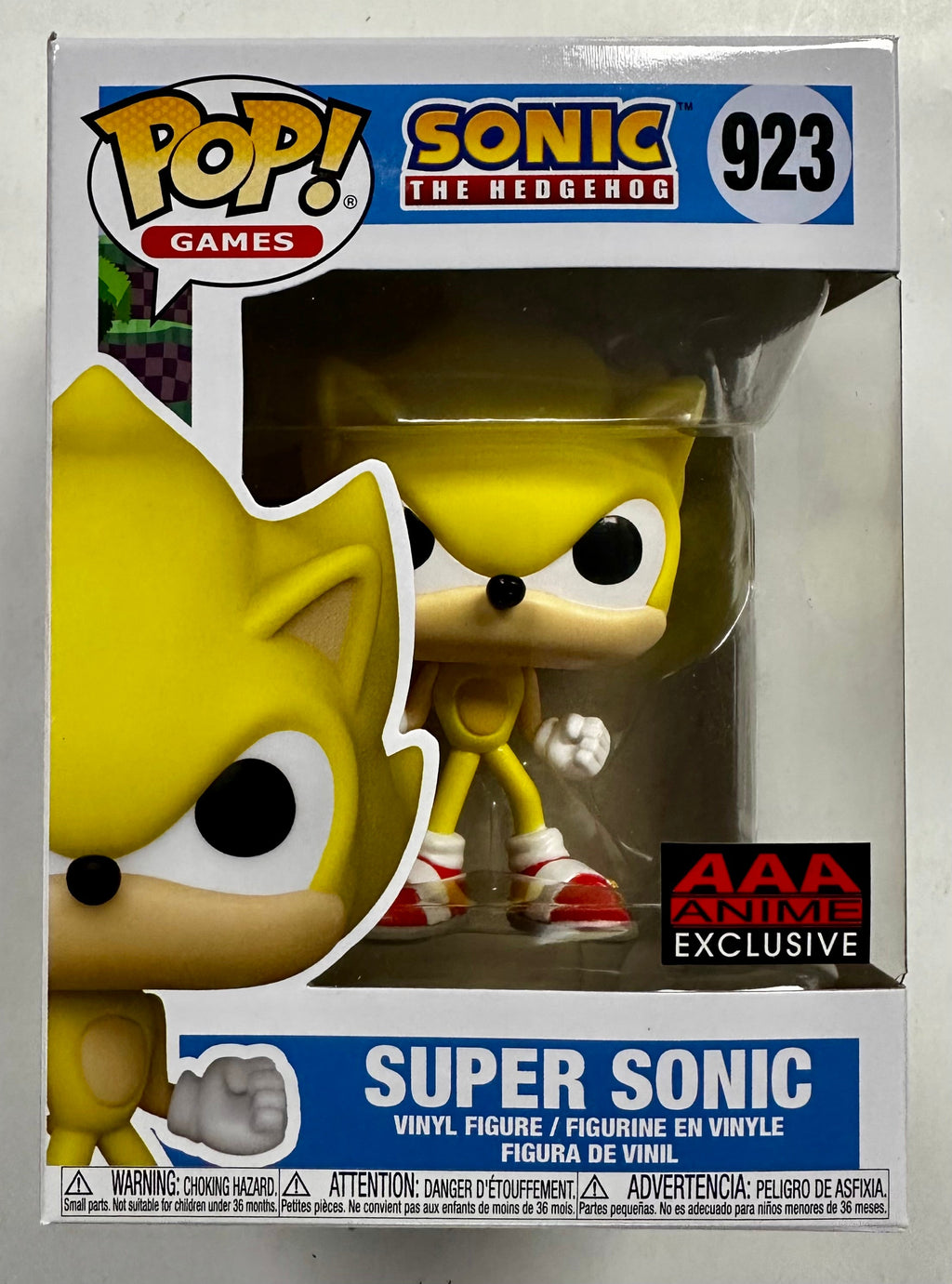 Funko Pop! Games Super Sonic The Hedgehog #923 Sega AAA Anime 2024 Exclusive