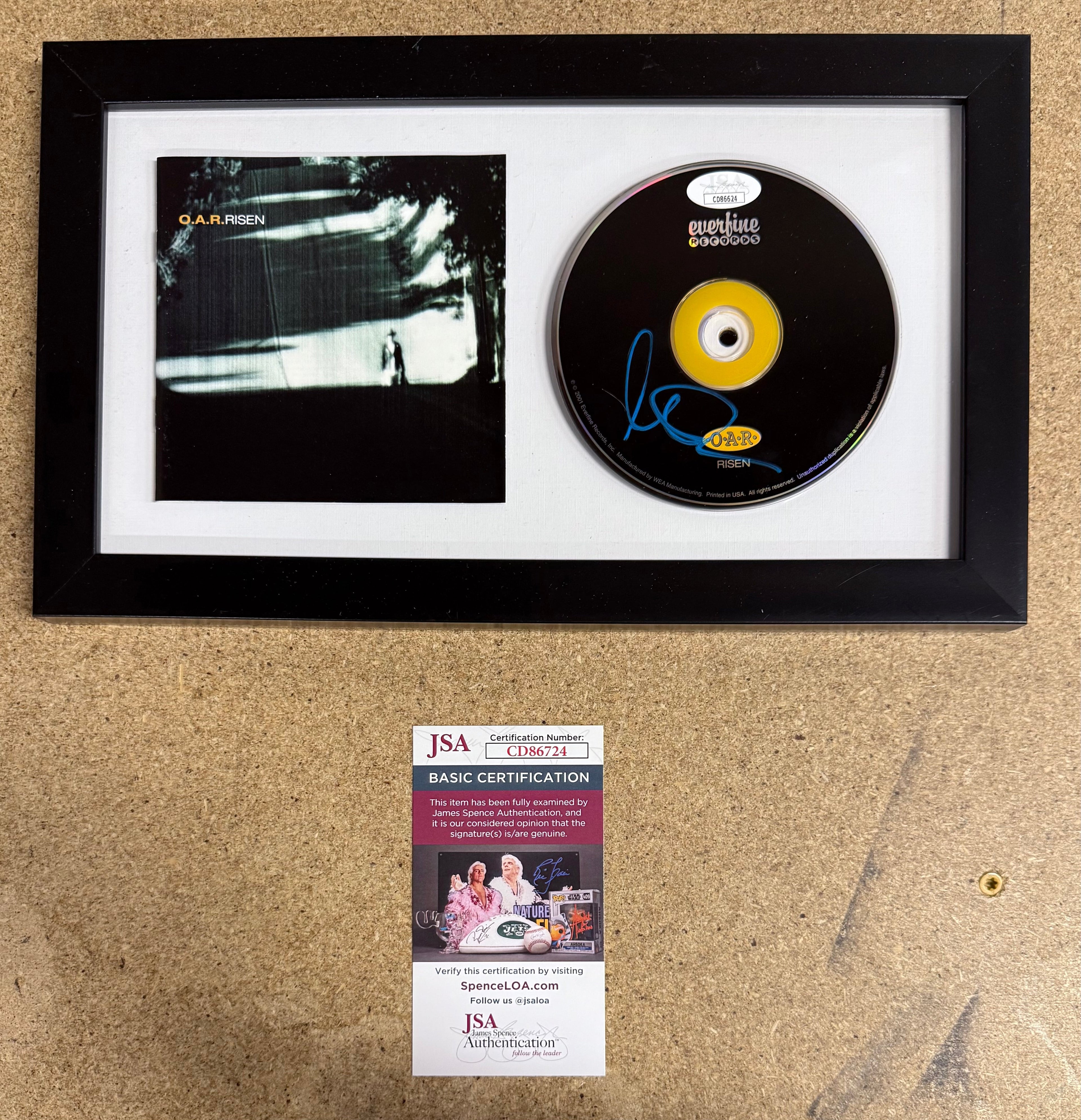 Lead Singer Marc Roberge Signed O.A.R. “Risen” (2001) Framed CD With JSA COA