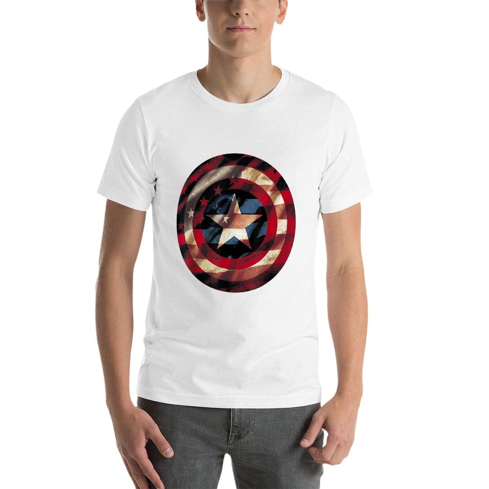 Marvel Comics Captain America Graphic Fill Shield  Lightweight T-Shirt