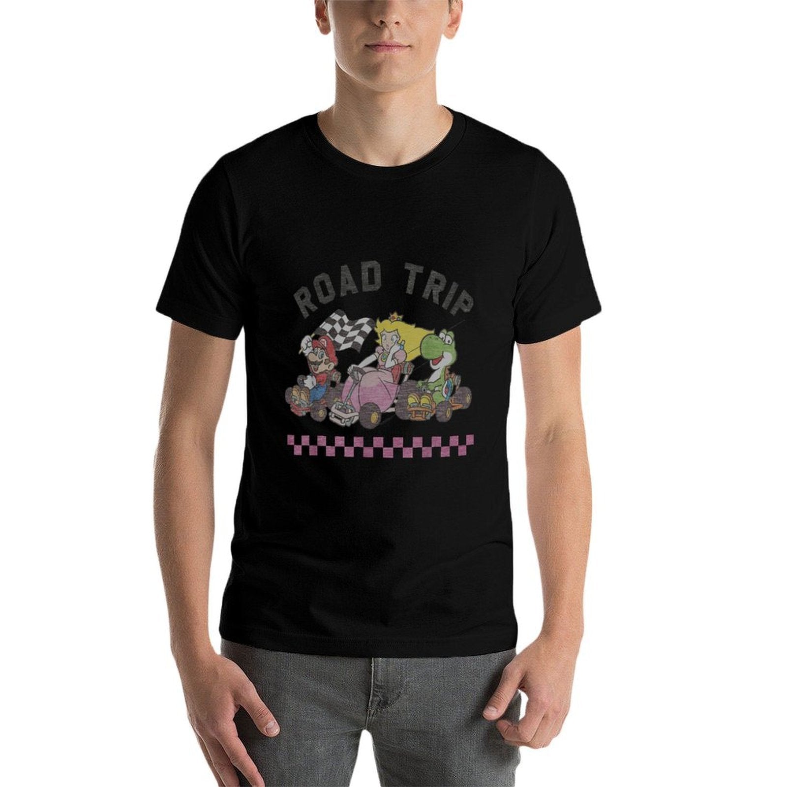 Mario Kart Road Trip Mario Peach Yoshi Trio Vintage  Soft T-Shirt