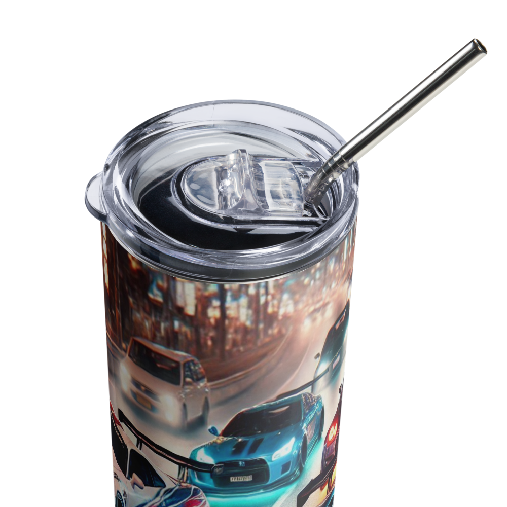 Racing Cars Metal Tumbler