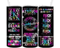 Naughty Zero Fcks 20 oz Skinny Tumbler