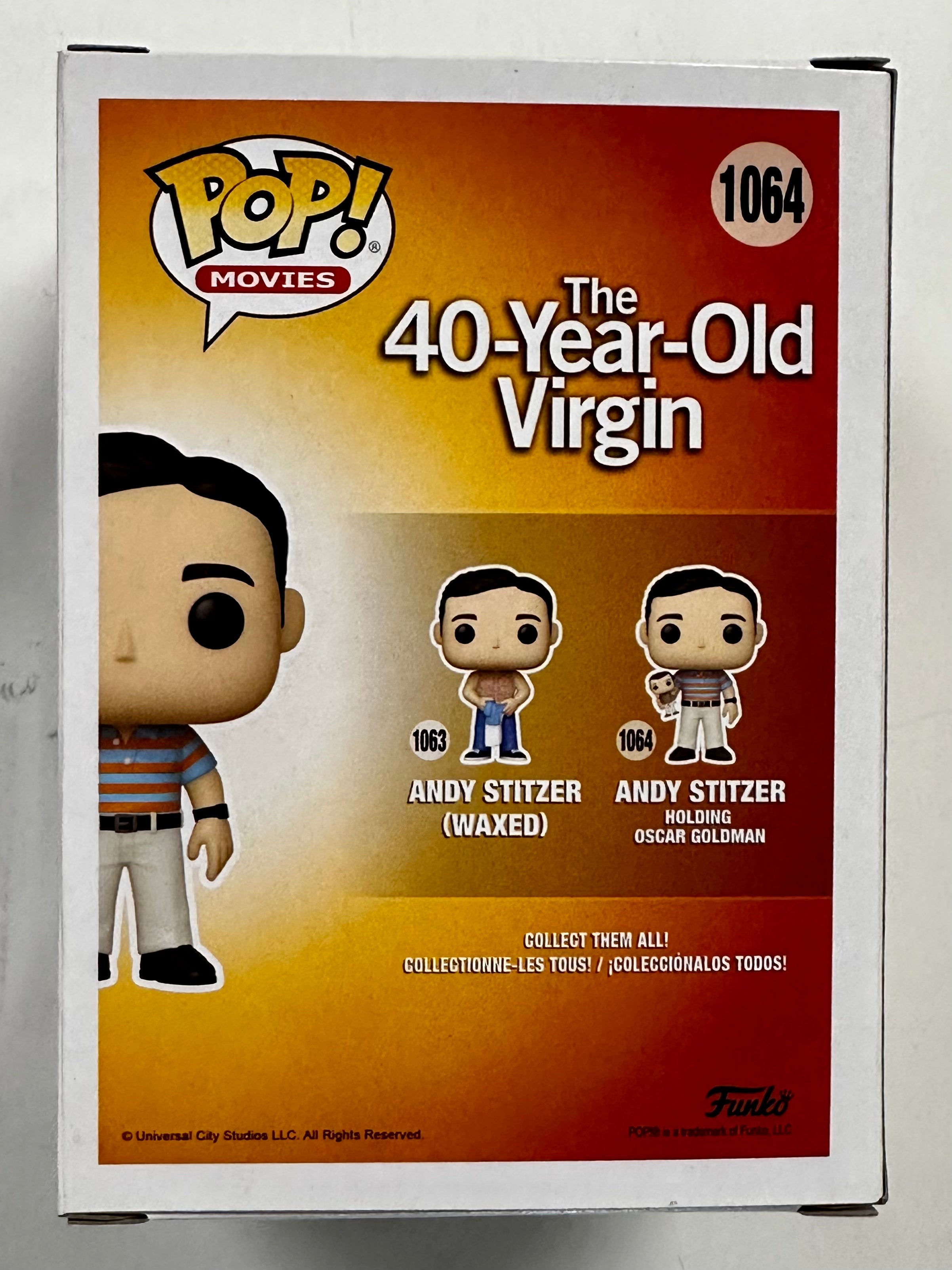 Funko Pop! Movies Andy Stitzer Holding Steve Austin Chase #1064 The 40 Year Old Virgin 2020
