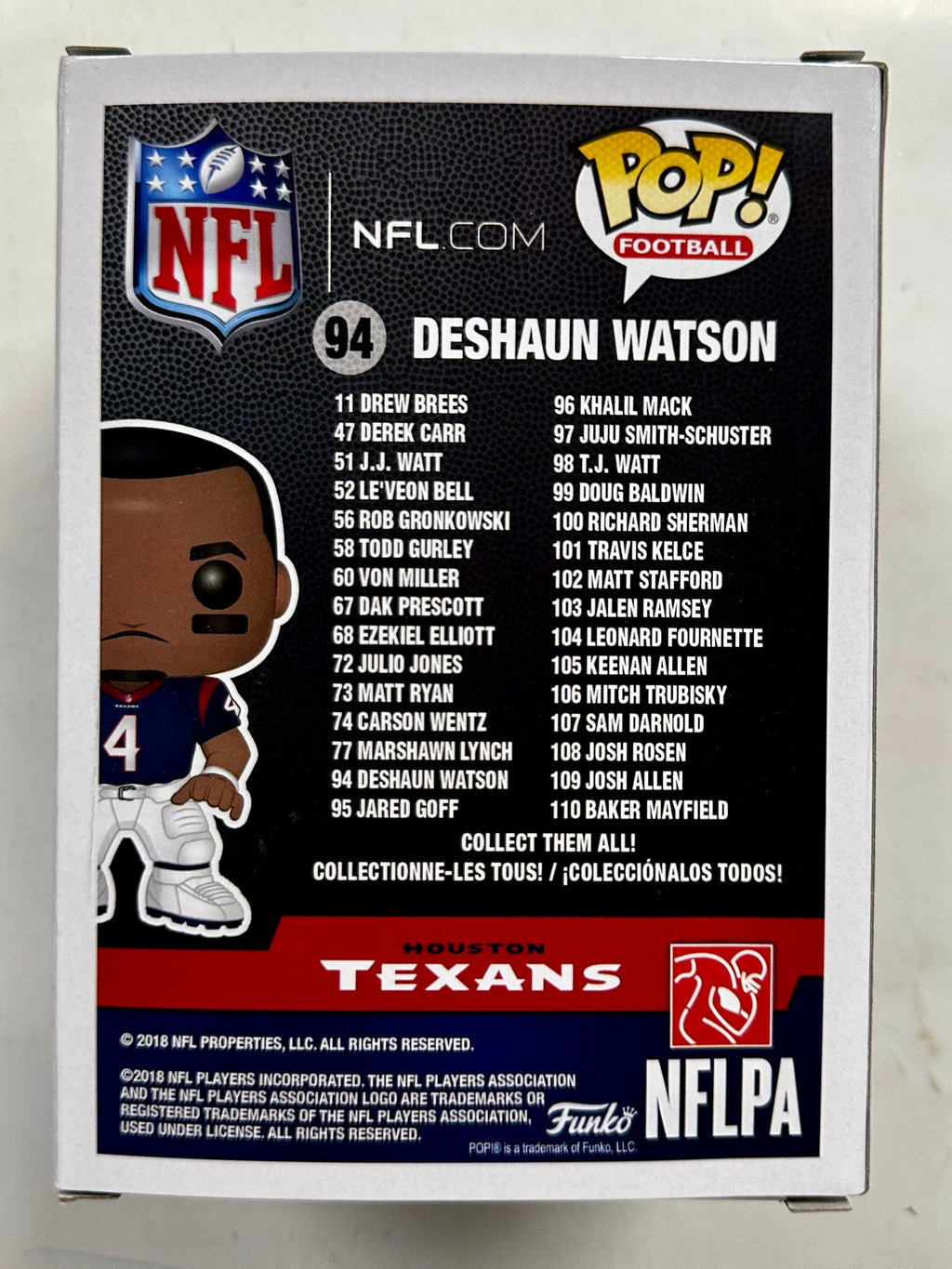 Funko Pop! Football Deshaun Watson #94 NFL Houston Texans 2021 Cleveland Browns Dawg Pound