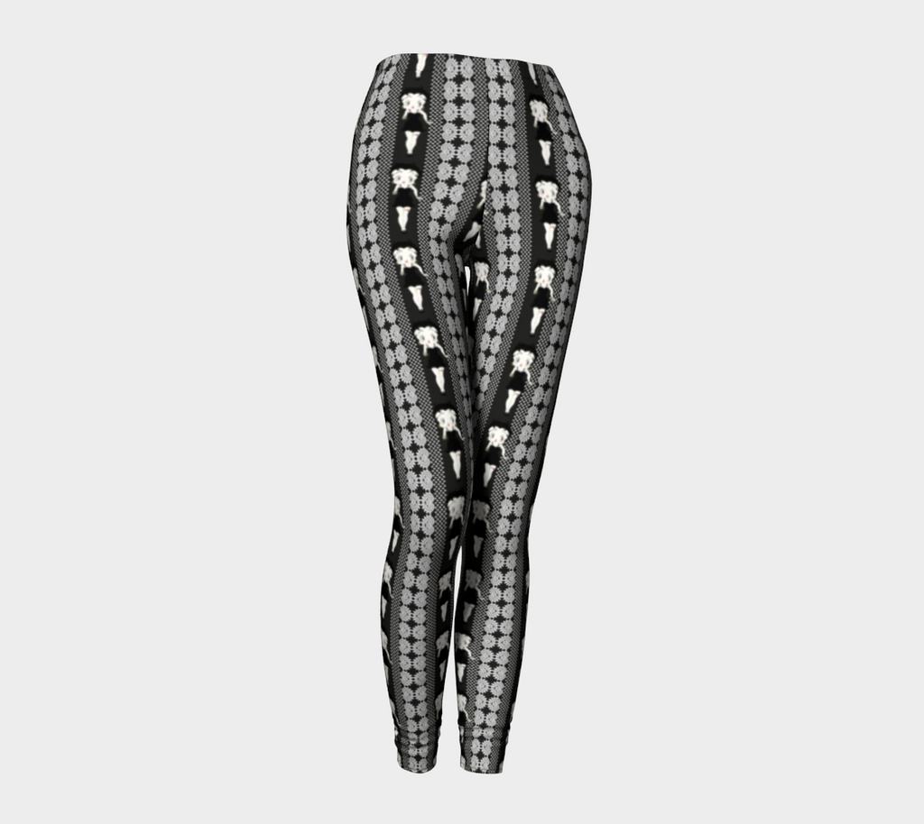 Betty Boop Design Striped Black Leggings