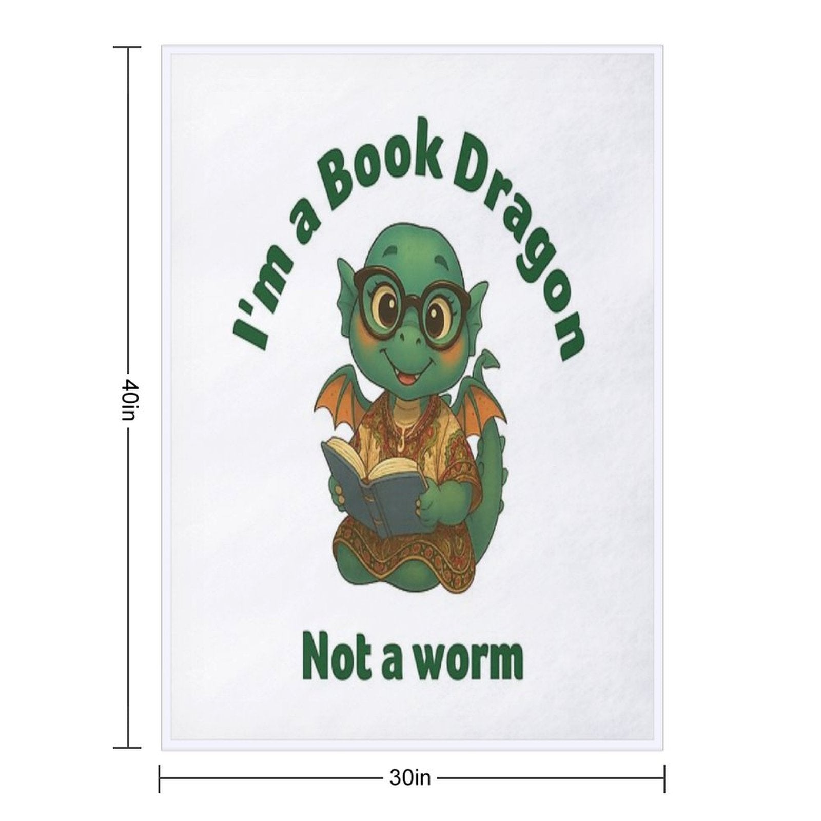 I'm A Book Dragon, Not A Worm Generic Throw Blanket