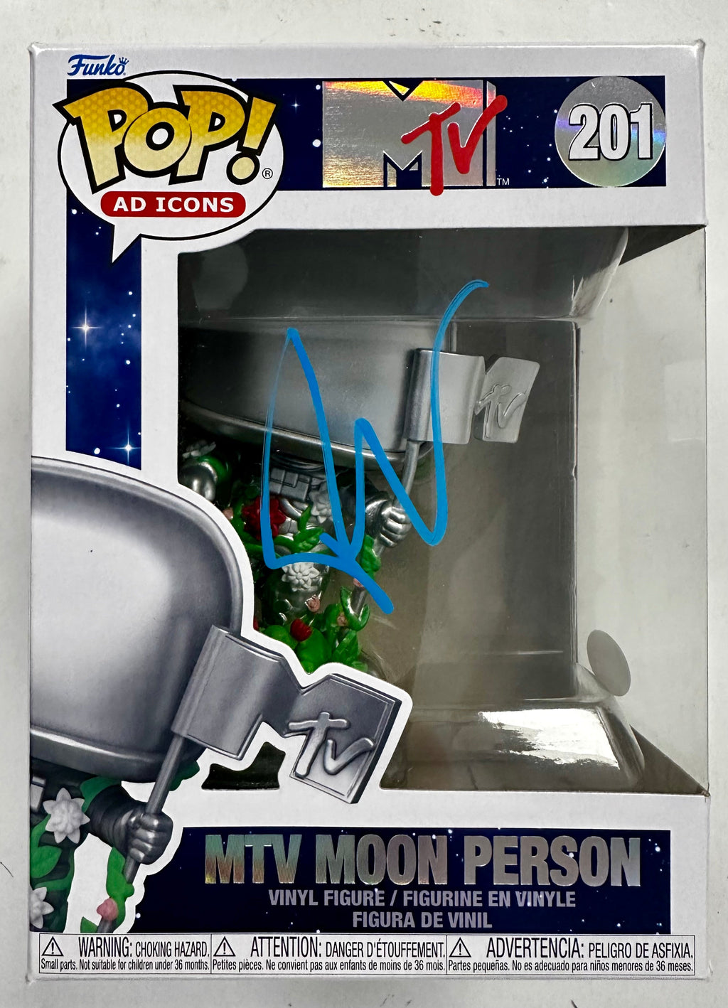 Pat Monahan (Train) Signed MTV Moon Person Funko Pop #201 With JSA COA