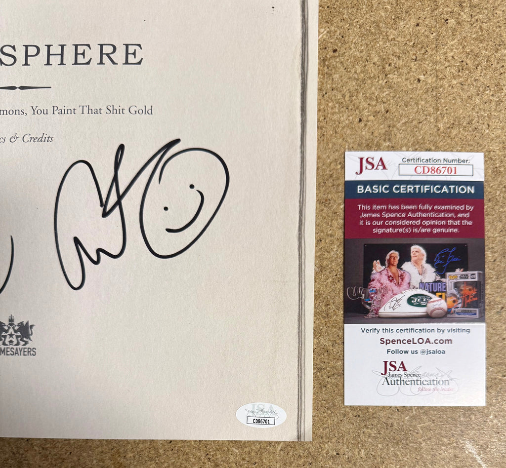 Atmosphere (Slug & Ant) Signed When Life Gives You Lemons, You Paint That Shit Gold Vinyl Insert JSA COA