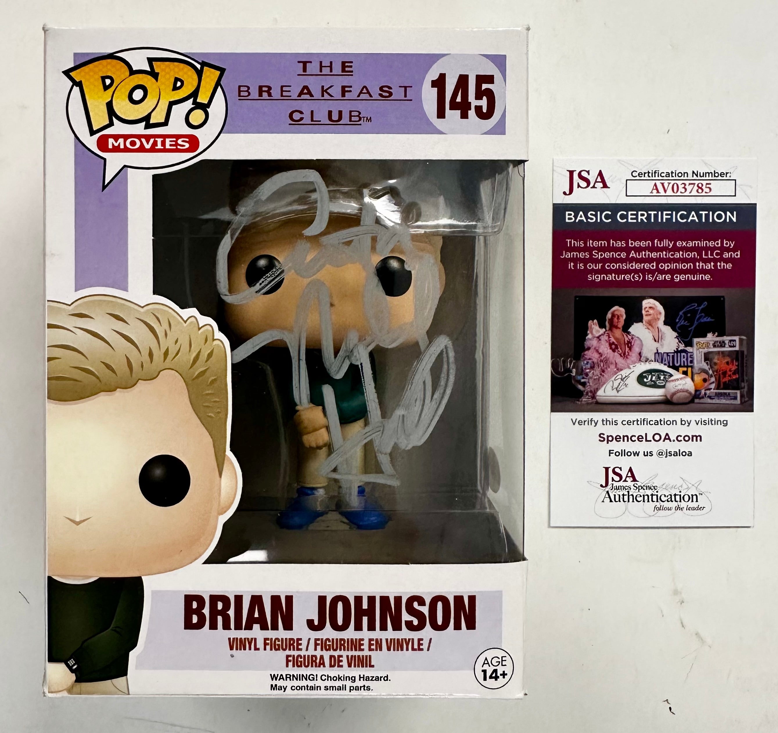 Anthony Michael Hall Signed Brian Johnson Breakfast Club Funko Pop! #145 JSA COA