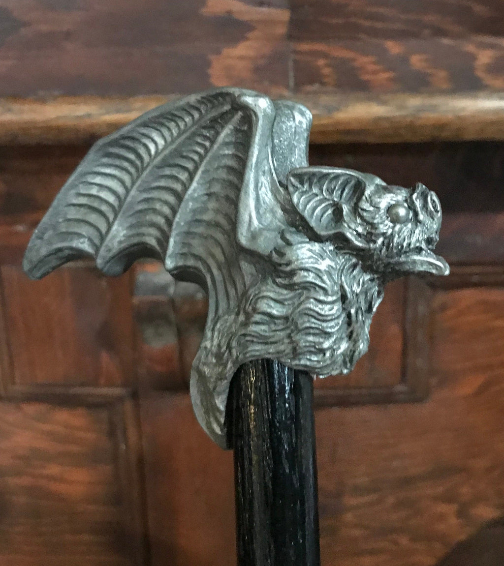 Vampire Bat Cane, Hand Sculpted Walking Stick | Victorian Gothic Cane |Dark Fantasy Cosplay Vampire Bat Cane, Halloween and Gothic Accessory
